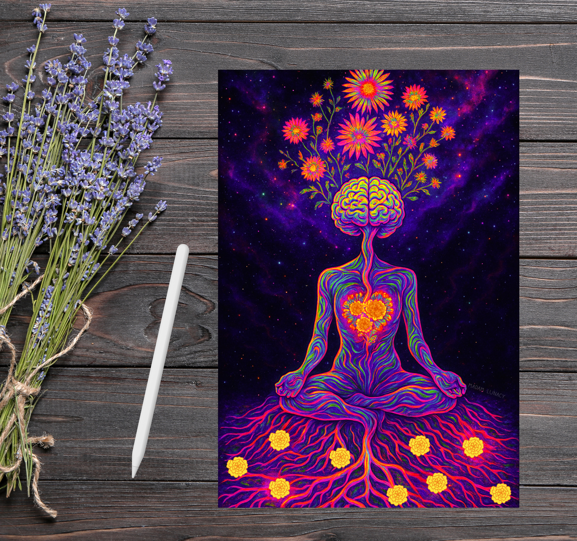 As Above, So Below. As Within, So Without. As the Universe. So The Soul. Art by Madam Lunacy - ART PRINT │Dreamscape Art Portal product thumbnail image As Above, So Below. As Within, So Without. As the Universe. So The Soul. Art by Madam Lunacy - ART PRINT │Dreamscape Art Portal product thumbnail image