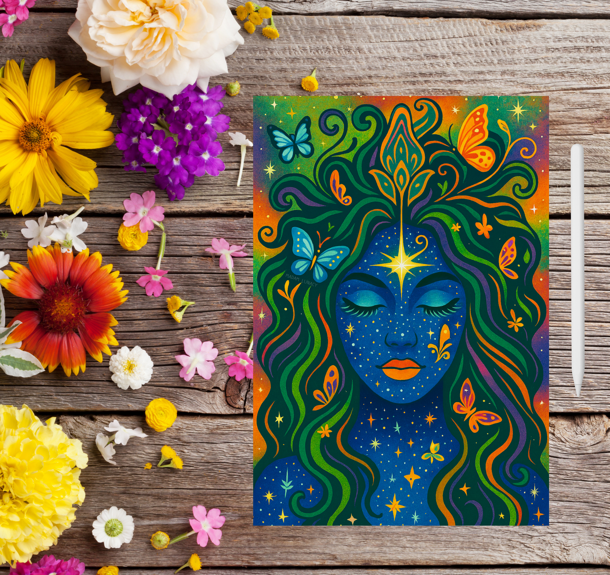 The Oracle. Art by Madam Lunacy - ART PRINT │Green Goddess Chronicle product thumbnail image The Oracle. Art by Madam Lunacy - ART PRINT │Green Goddess Chronicle product thumbnail image