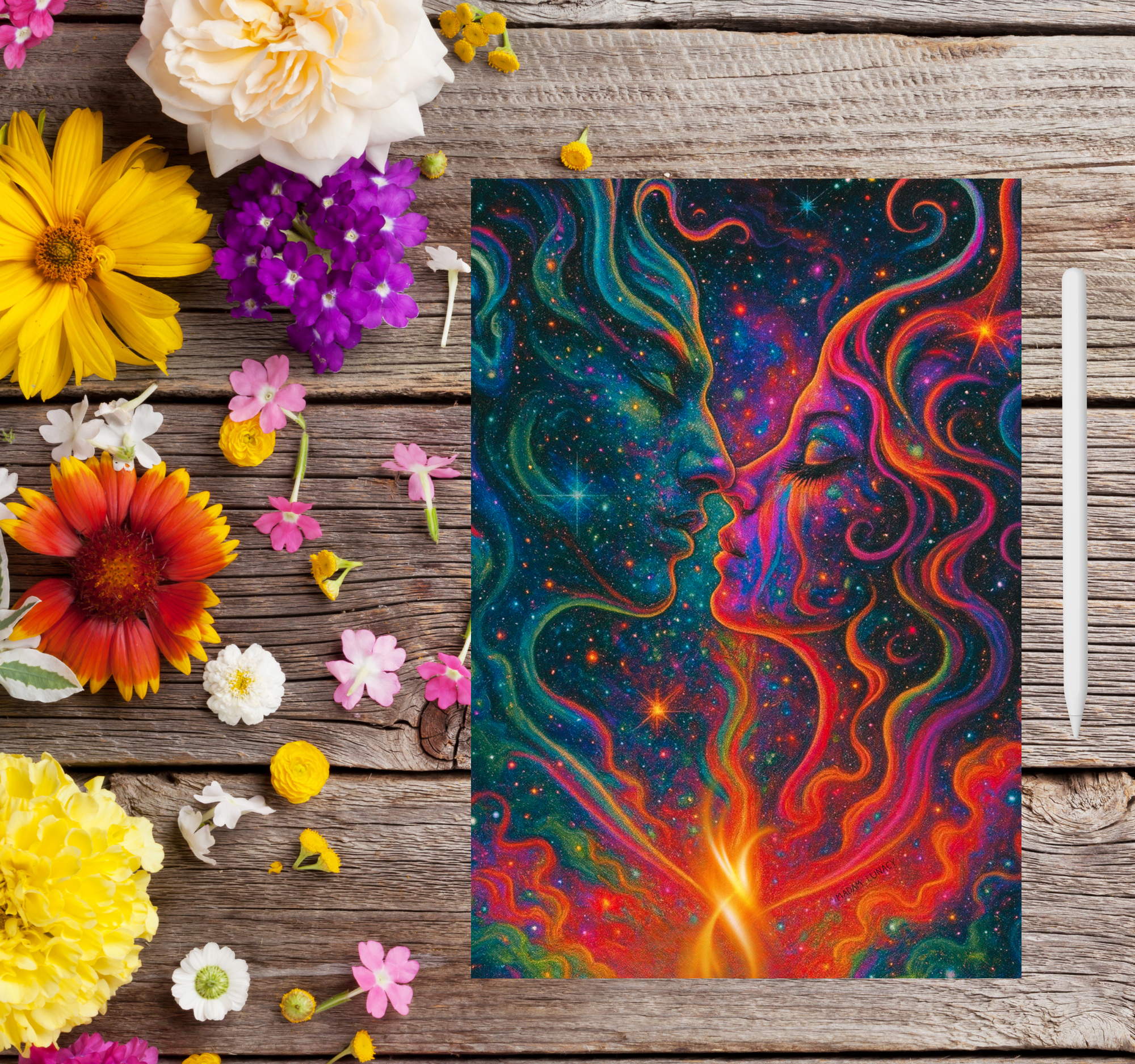 You & Me Across The Cosmic Sea. Art by Madam Lunacy - ART PRINT │Dreamscape Art Portal product thumbnail image You & Me Across The Cosmic Sea. Art by Madam Lunacy - ART PRINT │Dreamscape Art Portal product thumbnail image