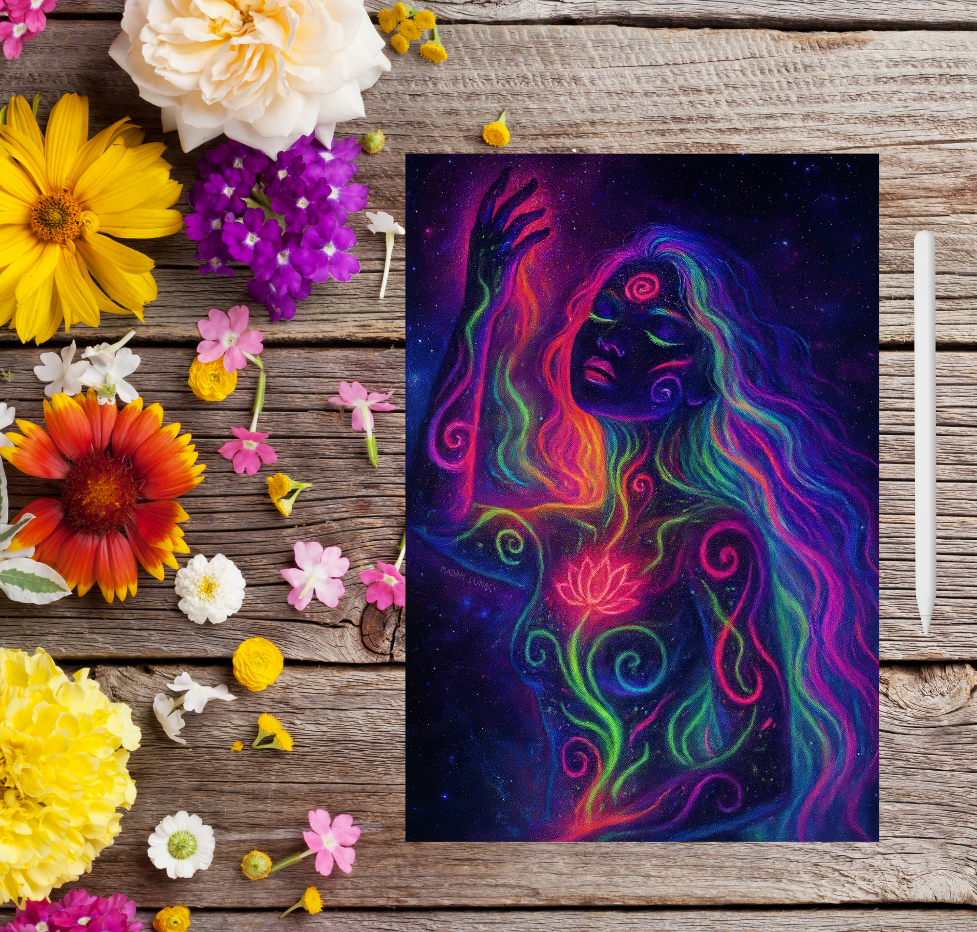 Lotus Rising. Art by Madam Lunacy - ART PRINT │Dreamscape Art Portal Lotus Rising. Art by Madam Lunacy - ART PRINT │Dreamscape Art Portal