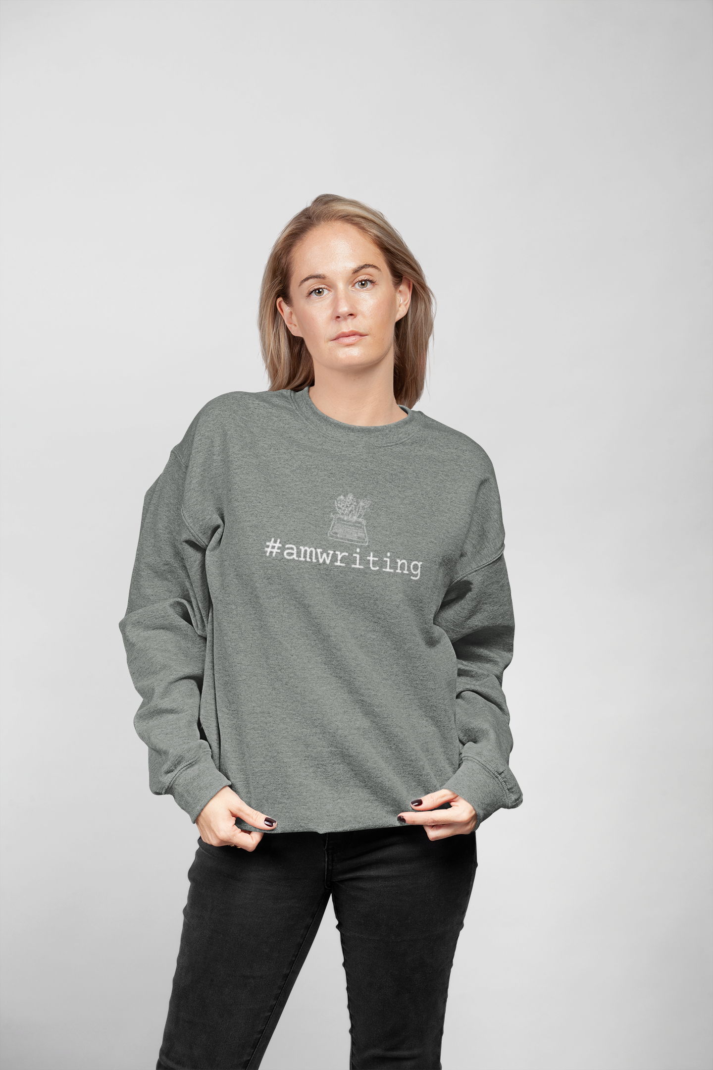 Cozy Writing Sweatshirt, Unisex Relaxed Fit Garment-Dyed Crew, Gift for Writers, #amwriting, Creative Writing Apparel, Comfy Everyday Wear product thumbnail image