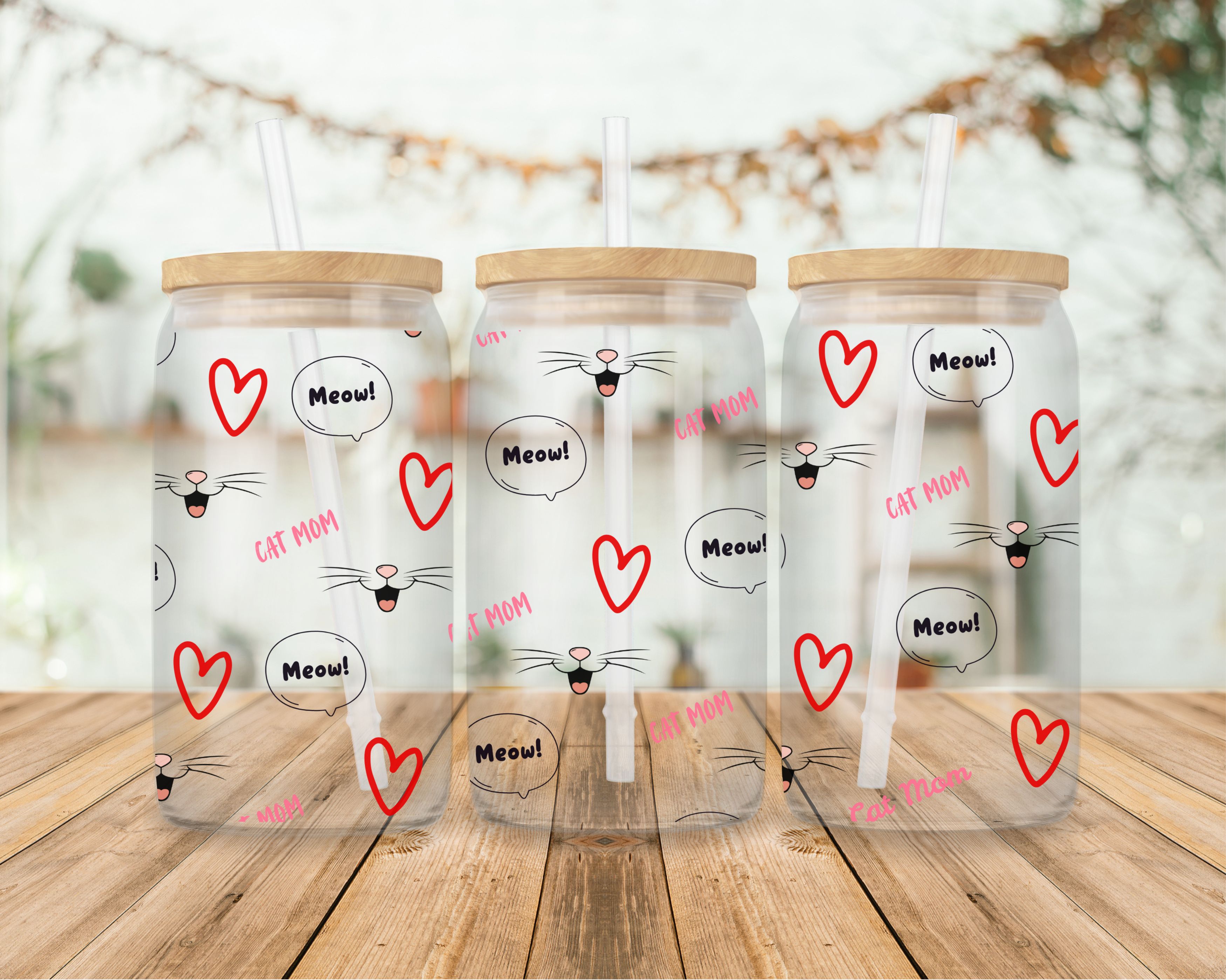 Cute Cat Mom Sipper Glass product thumbnail image Cute Cat Mom Sipper Glass product thumbnail image