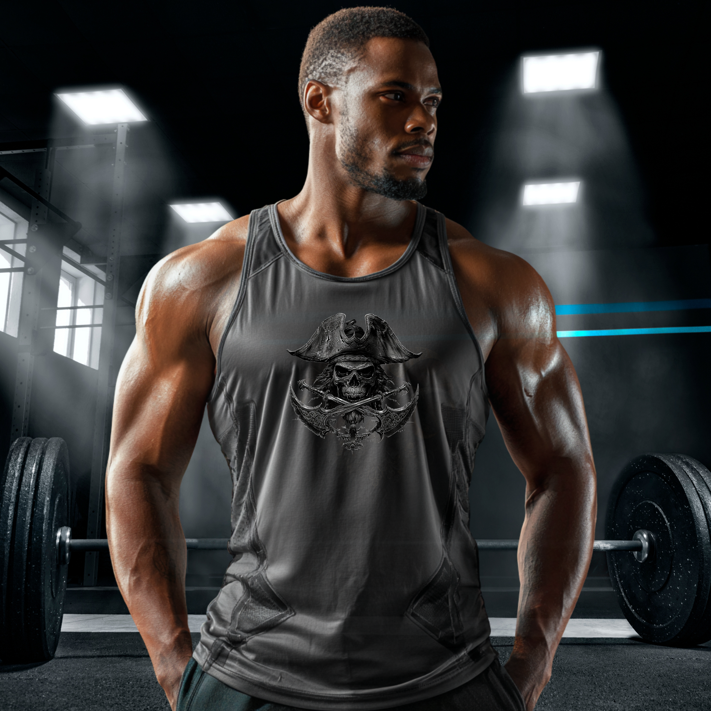 Pirate Skull with Sabres Jersey Tank product thumbnail image Pirate Skull with Sabres Jersey Tank product thumbnail image