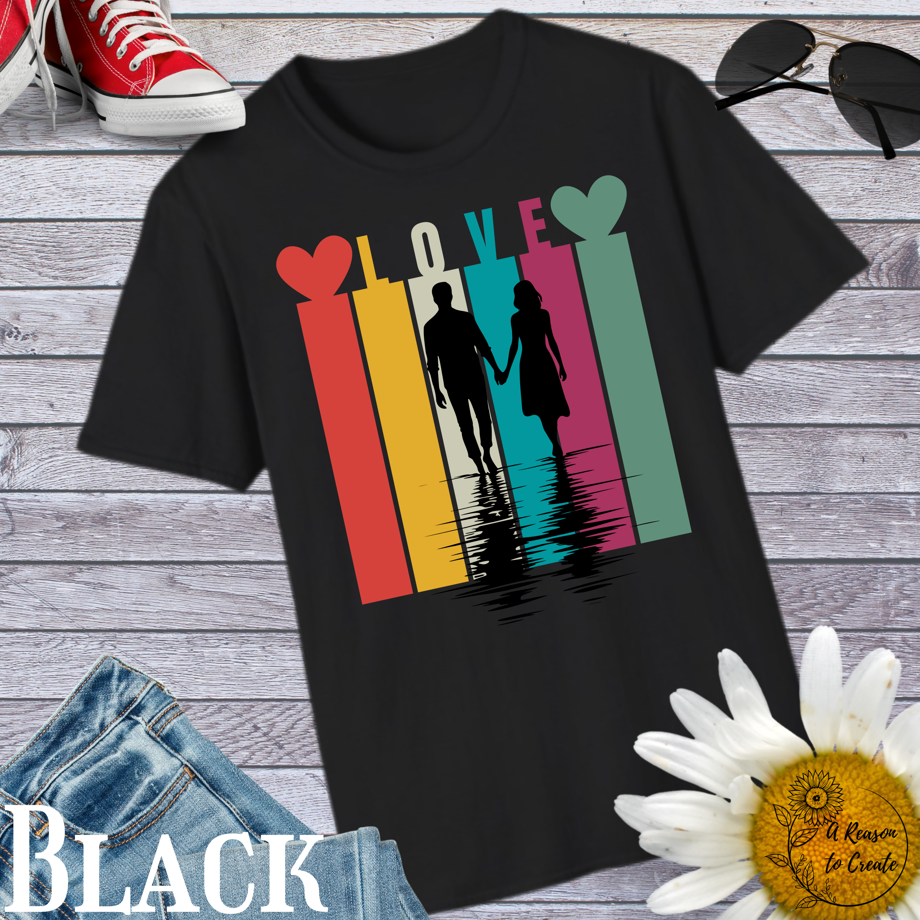 Colorful Love Graphic Unisex T-Shirt, Couple Shirt, Affection Tee, Relationship Gift, Valentine's Day Apparel, couples shirts