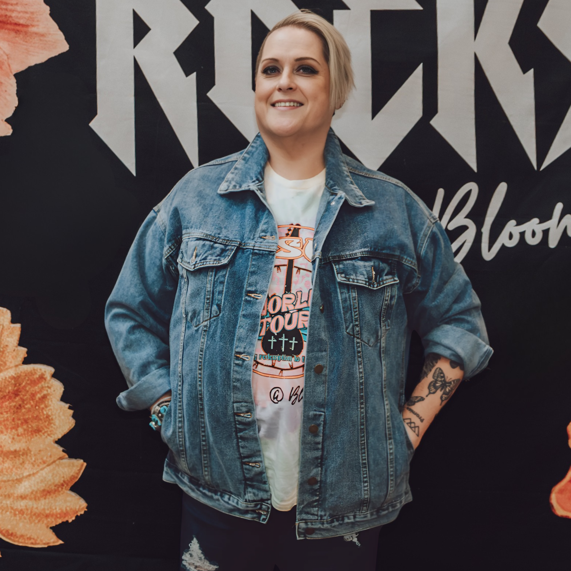 Jesus Rocks - Women's Denim Jacket product thumbnail image Jesus Rocks - Women's Denim Jacket product thumbnail image