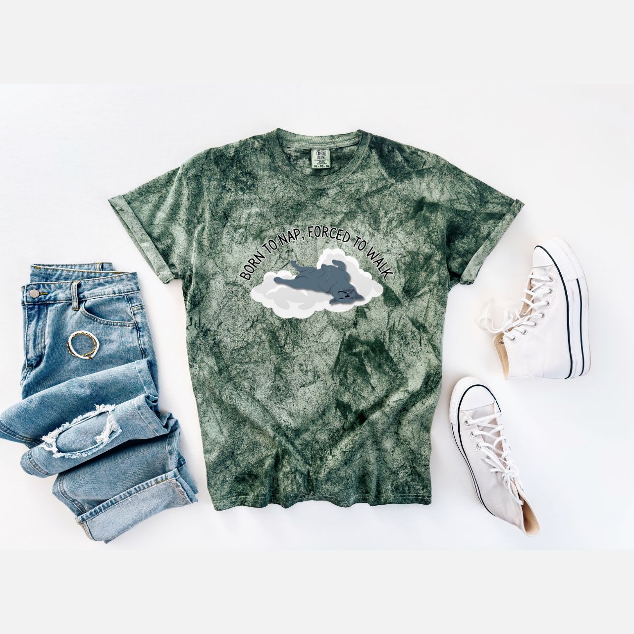 Funny "Born to Nap, Forced to Walk" Color Blast Unisex T-Shirt for Dog Parents product thumbnail image Funny "Born to Nap, Forced to Walk" Color Blast Unisex T-Shirt for Dog Parents product thumbnail image