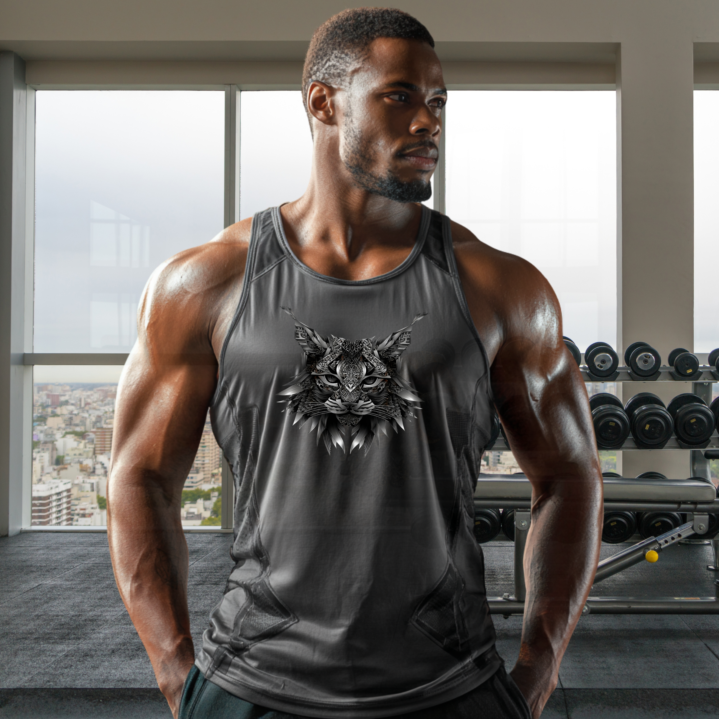 Bobcat Portrait Unisex Jersey Tank product thumbnail image Bobcat Portrait Unisex Jersey Tank product thumbnail image