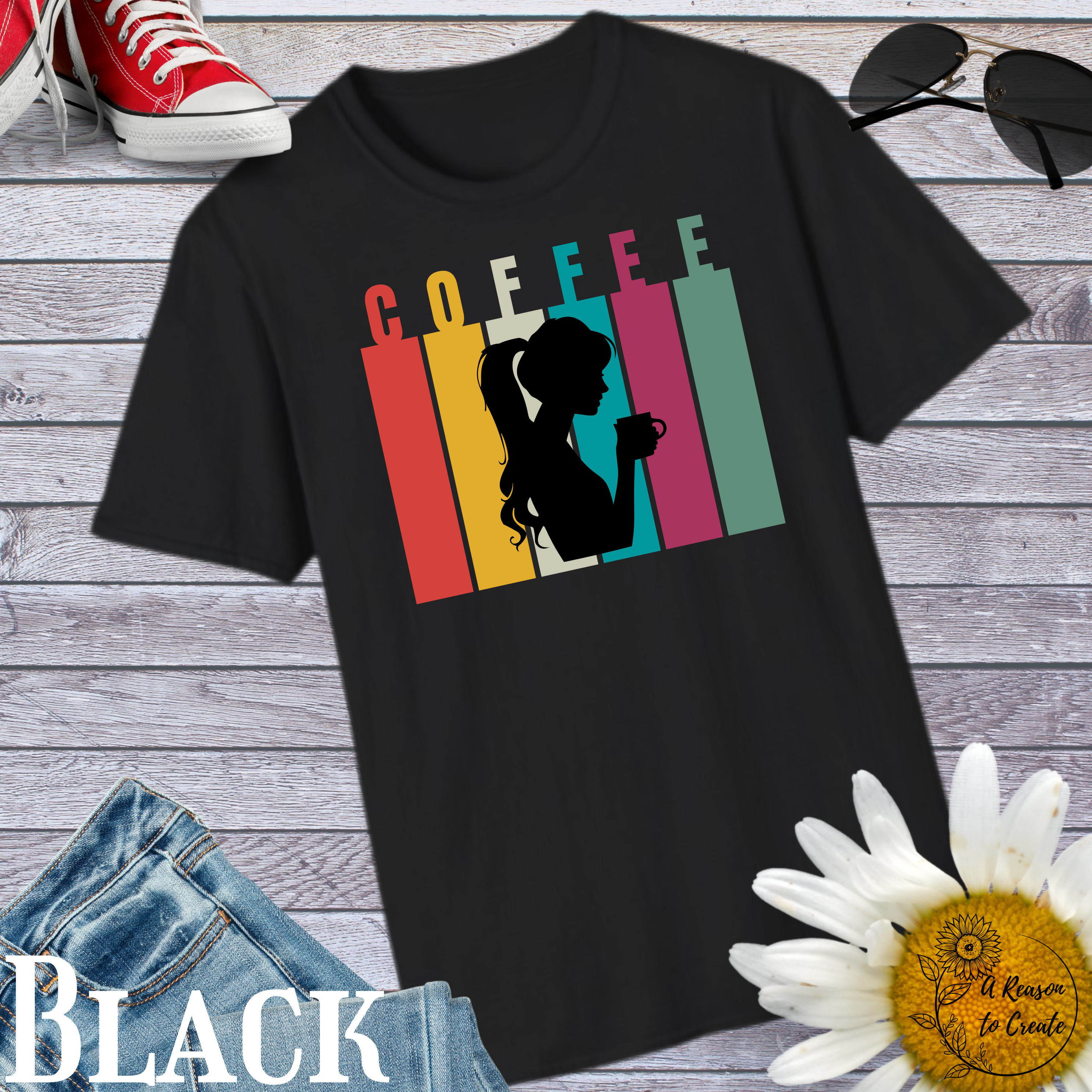 Coffee Lover's Unisex Softstyle T-Shirt - Vintage Coffee Silhouette Tee, Gift for Coffee Enthusiasts, Casual Wear, Fun Coffee Shirt