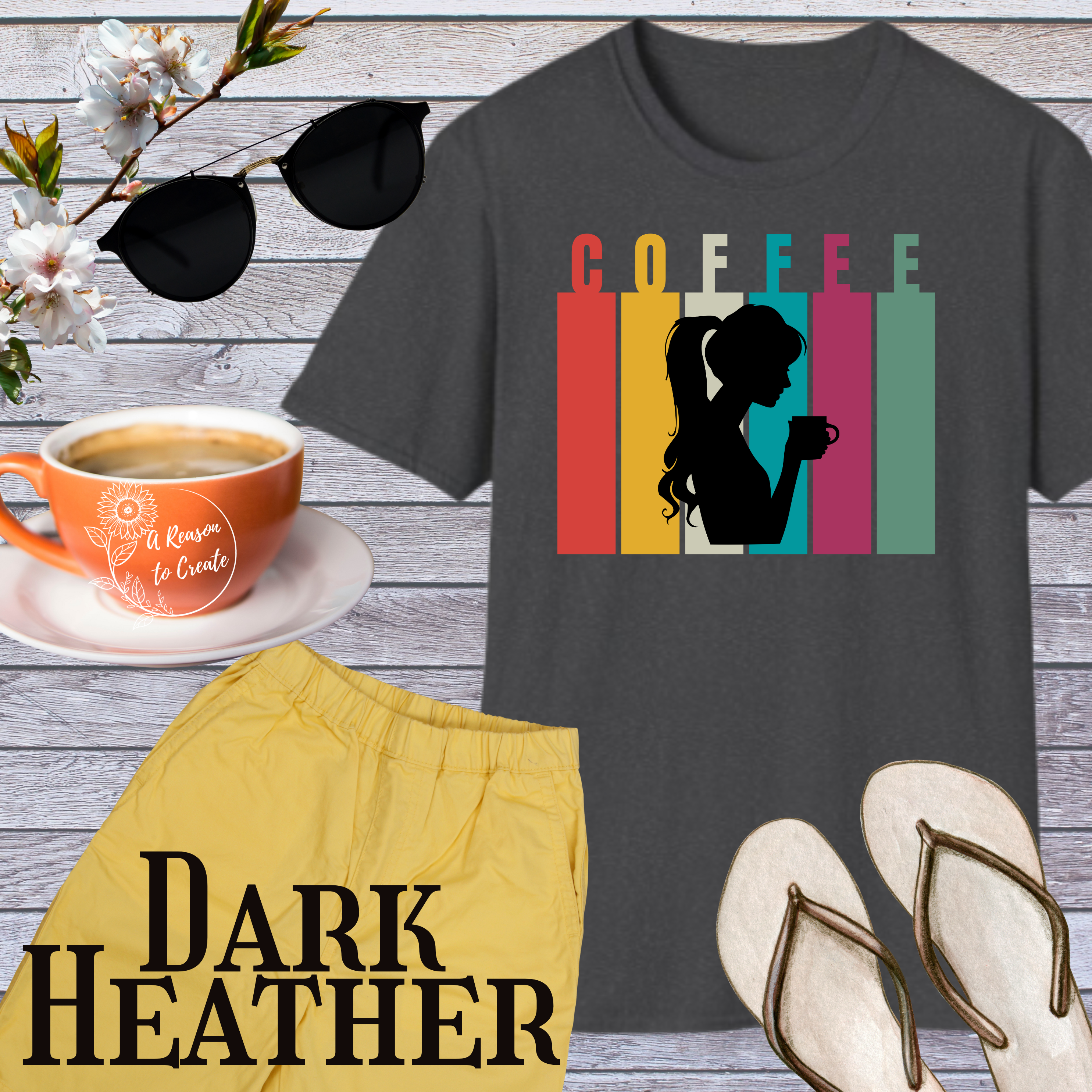 Coffee Lover's Unisex Softstyle T-Shirt - Vintage Coffee Silhouette Tee, Gift for Coffee Enthusiasts, Casual Wear, Fun Coffee Shirt product thumbnail image