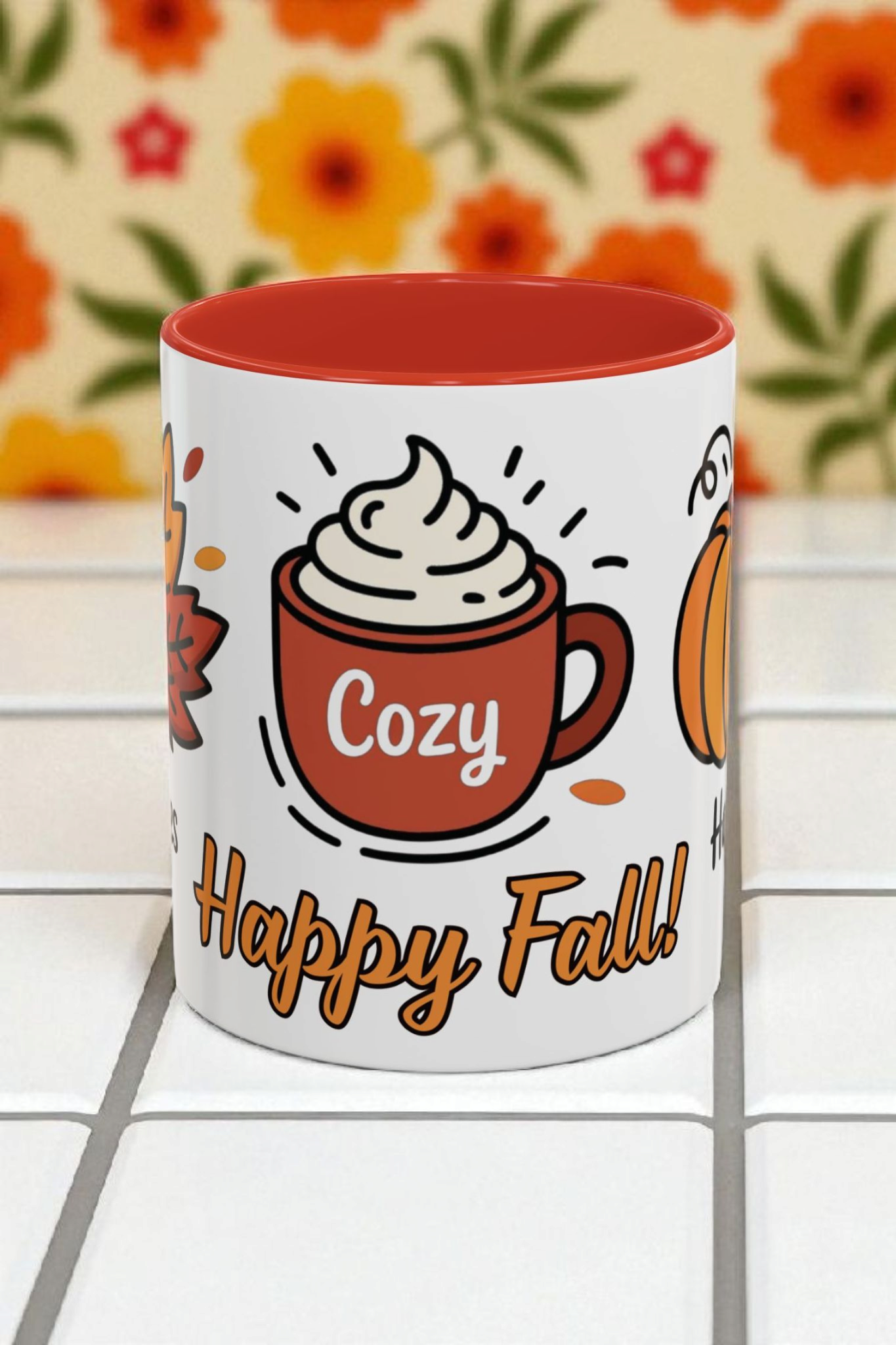 Cozy Fall Accent Coffee Mug - Perfect for Autumn, Harvest, Thanksgiving, Seasonal Decor, Warm Beverages