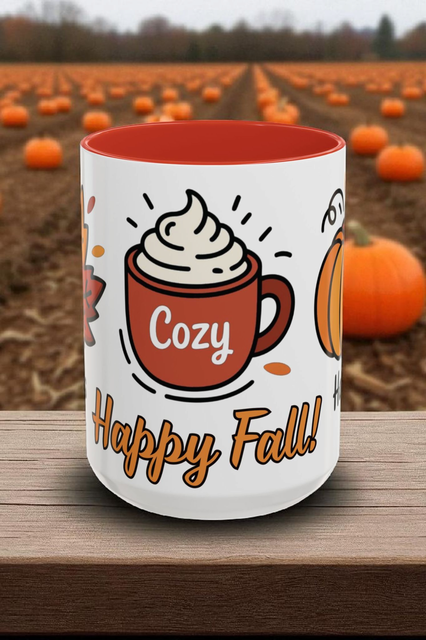 Cozy Fall Accent Coffee Mug - Perfect for Autumn, Harvest, Thanksgiving, Seasonal Decor, Warm Beverages product thumbnail image Cozy Fall Accent Coffee Mug - Perfect for Autumn, Harvest, Thanksgiving, Seasonal Decor, Warm Beverages product thumbnail image