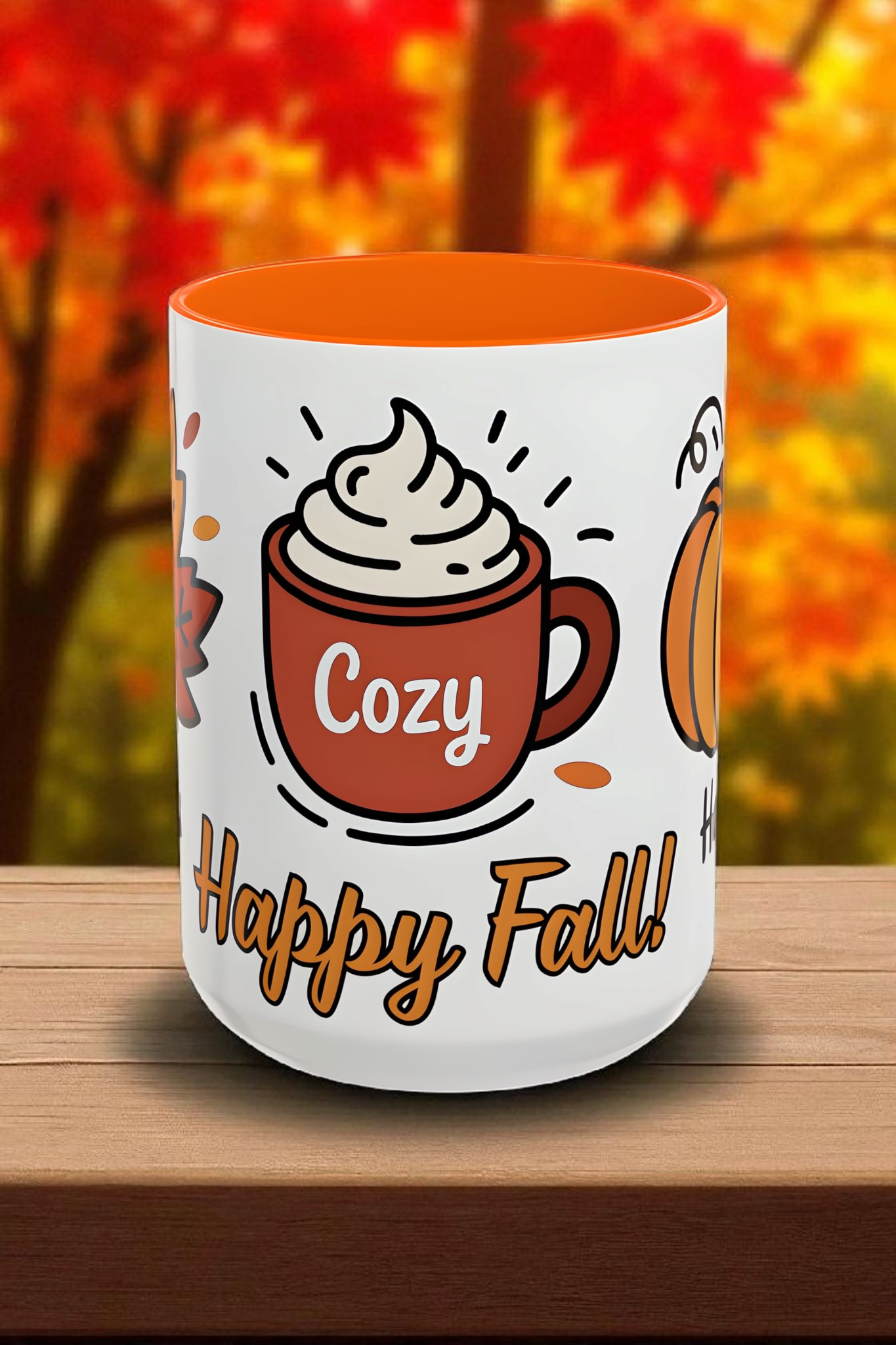 Cozy Fall Accent Coffee Mug - Perfect for Autumn, Harvest, Thanksgiving, Seasonal Decor, Warm Beverages product thumbnail image Cozy Fall Accent Coffee Mug - Perfect for Autumn, Harvest, Thanksgiving, Seasonal Decor, Warm Beverages product thumbnail image