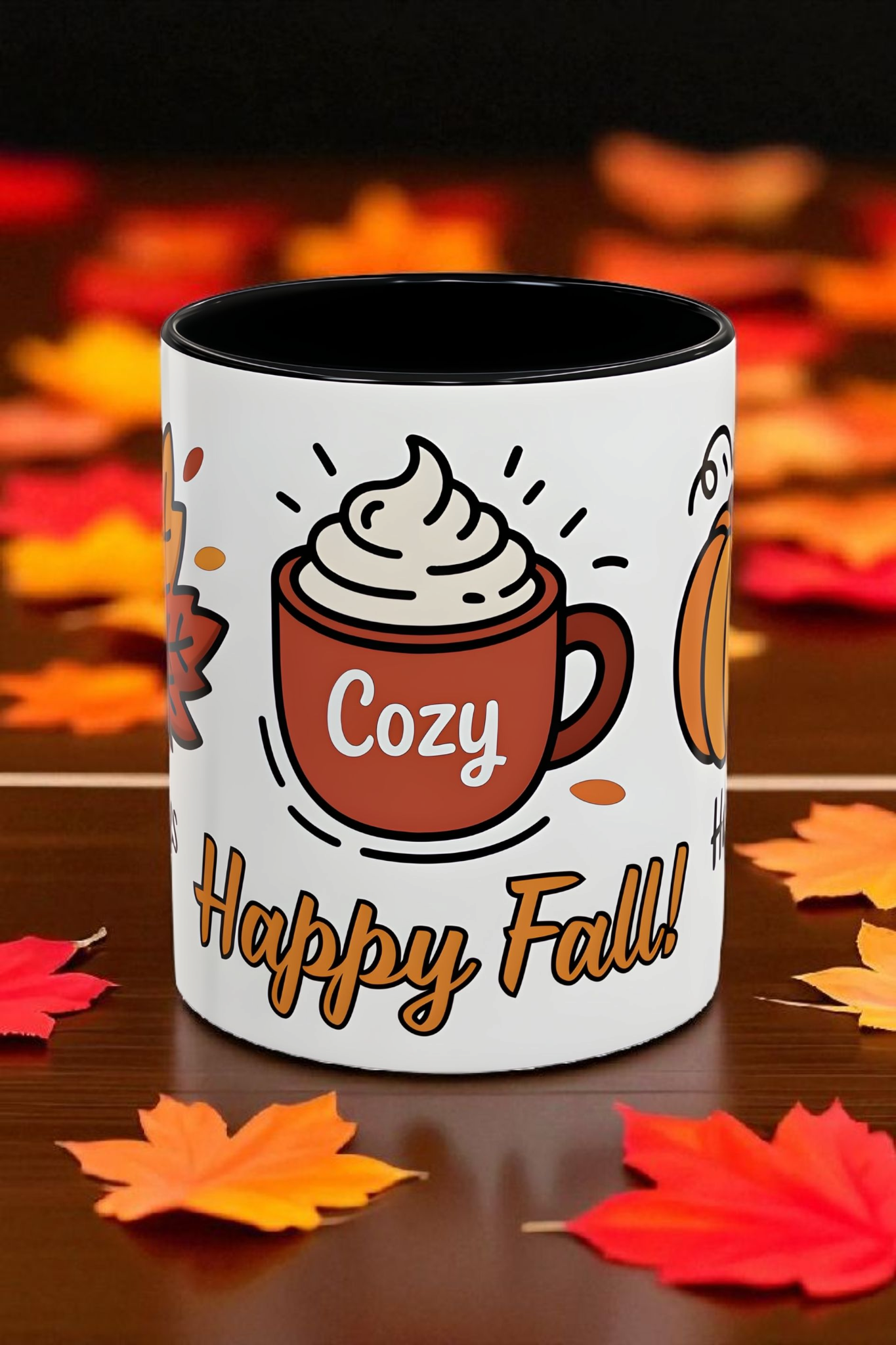 Cozy Fall Accent Coffee Mug - Perfect for Autumn, Harvest, Thanksgiving, Seasonal Decor, Warm Beverages product thumbnail image Cozy Fall Accent Coffee Mug - Perfect for Autumn, Harvest, Thanksgiving, Seasonal Decor, Warm Beverages product thumbnail image