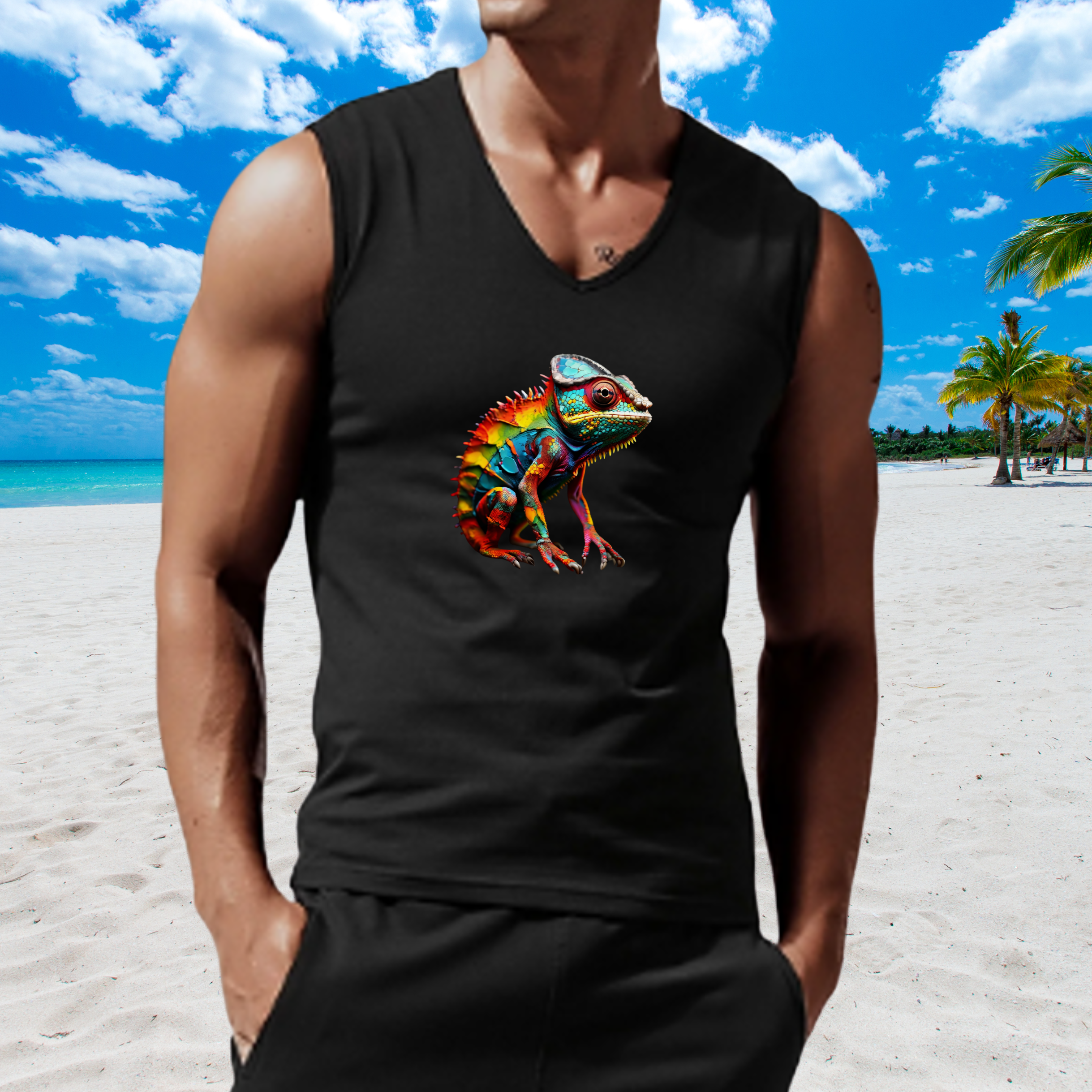 Chameleon Color Portrait Unisex Jersey Tank product thumbnail image Chameleon Color Portrait Unisex Jersey Tank product thumbnail image