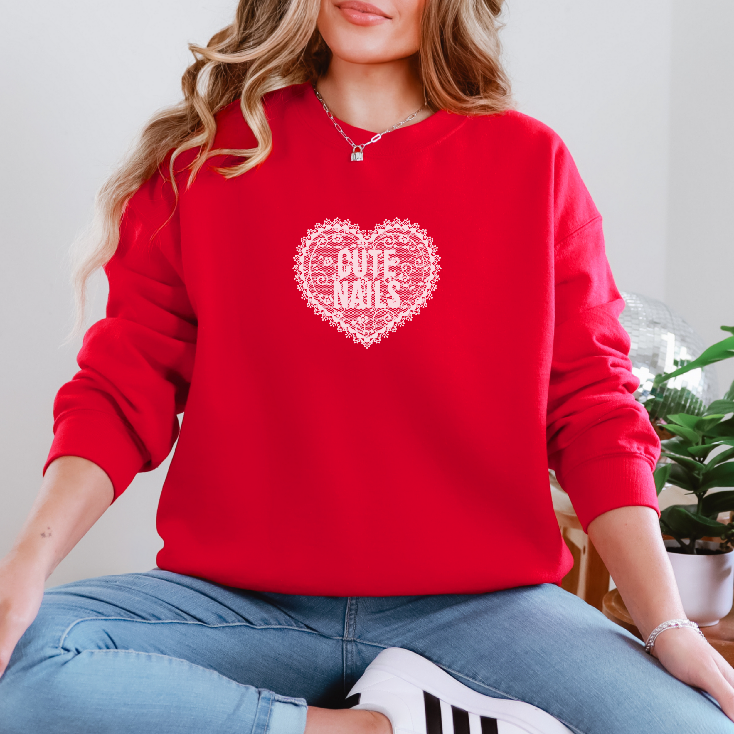 Cute Nails Lace Sweatshirt product thumbnail image Cute Nails Lace Sweatshirt product thumbnail image