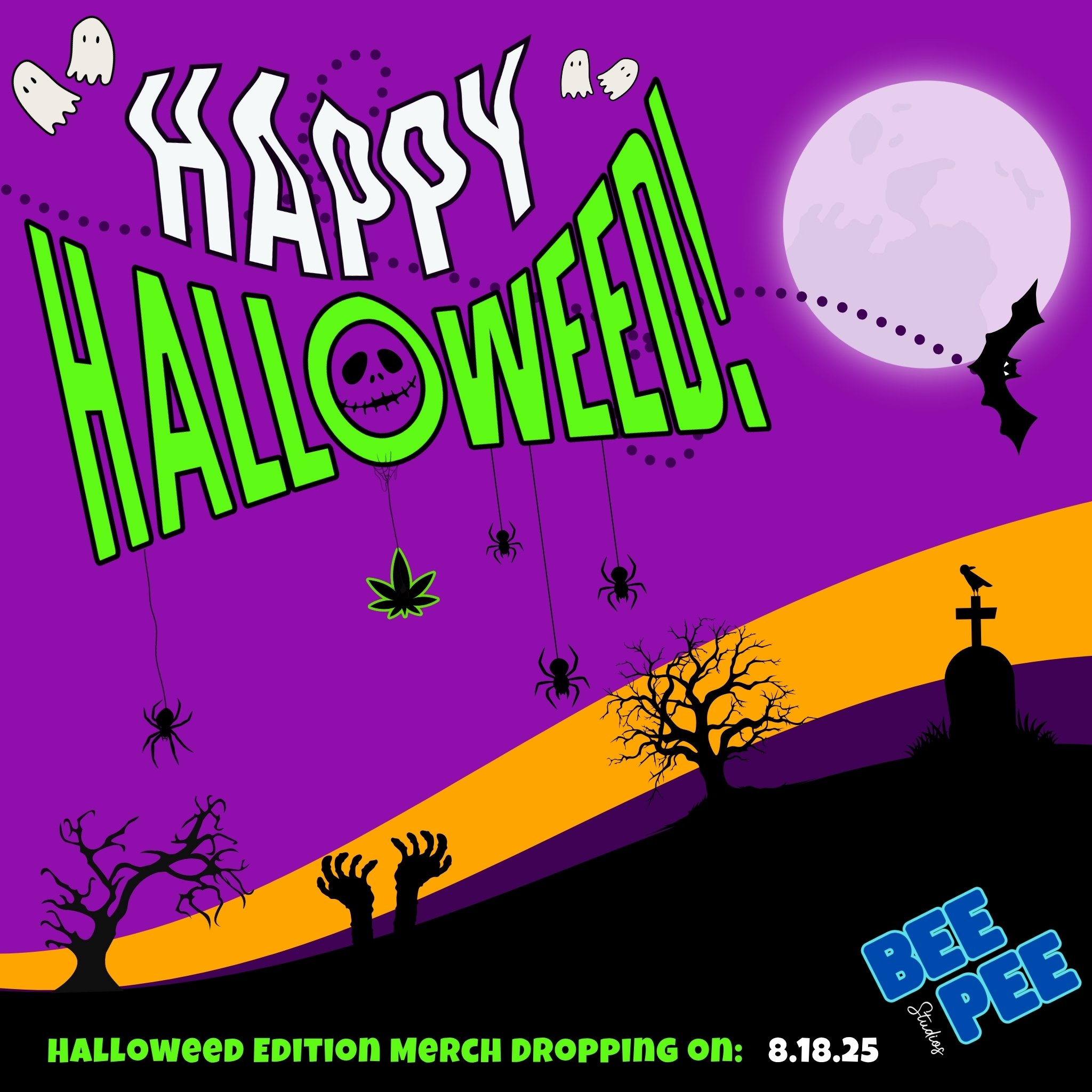 *PREVIEW* 'Happy Halloweed Alien' Graphic, Soft style Unisex T-Shirt - 'Happy Halloweed Edition' *PREVIEW* product thumbnail image *PREVIEW* 'Happy Halloweed Alien' Graphic, Soft style Unisex T-Shirt - 'Happy Halloweed Edition' *PREVIEW* product thumbnail image