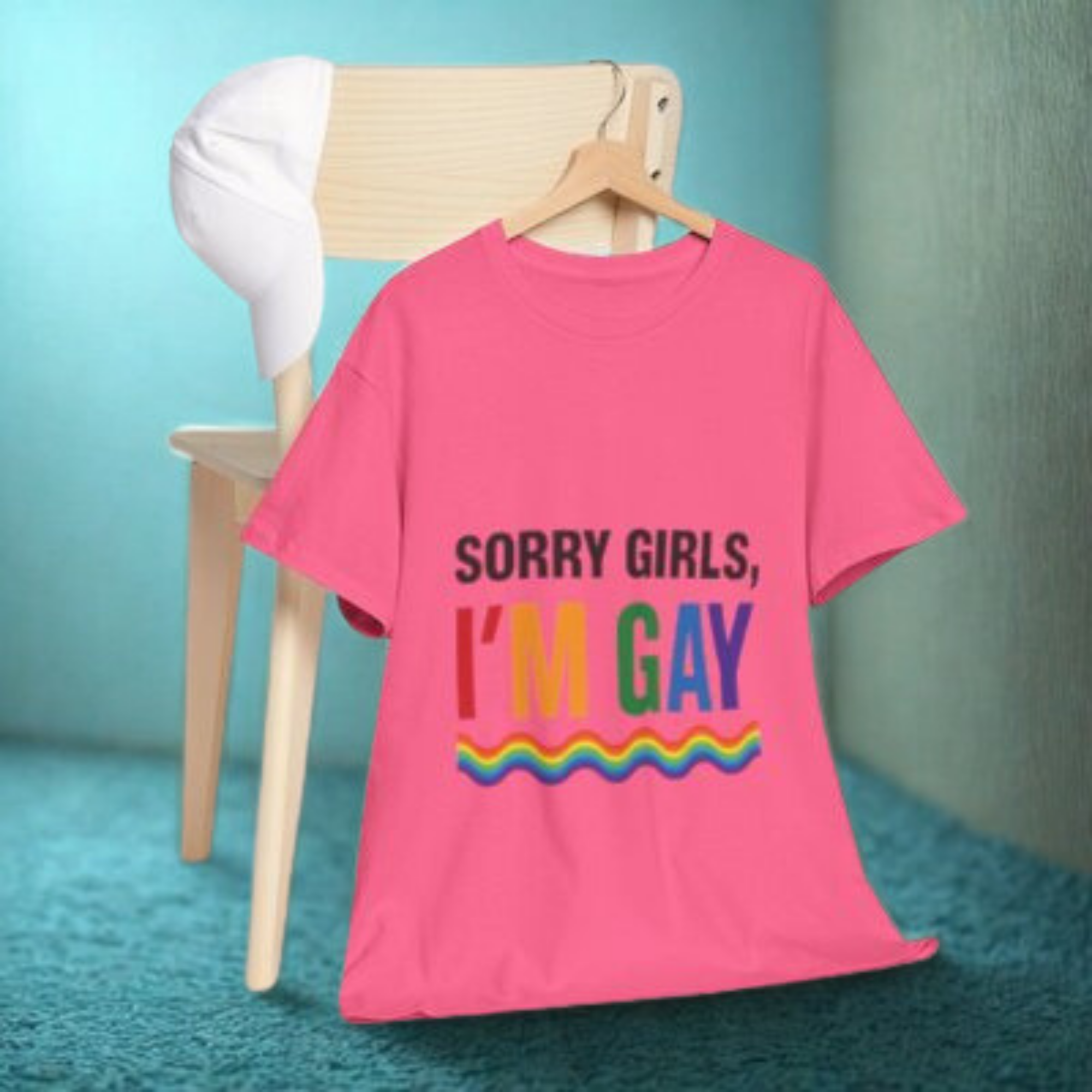 Sorry Girls I'm Gay Shirt Pride Statement Tee LGBTQ+ Rainbow Graphic Funny Coming Out Gift Unisex Fit Queer Apparel product thumbnail image Sorry Girls I'm Gay Shirt Pride Statement Tee LGBTQ+ Rainbow Graphic Funny Coming Out Gift Unisex Fit Queer Apparel product thumbnail image