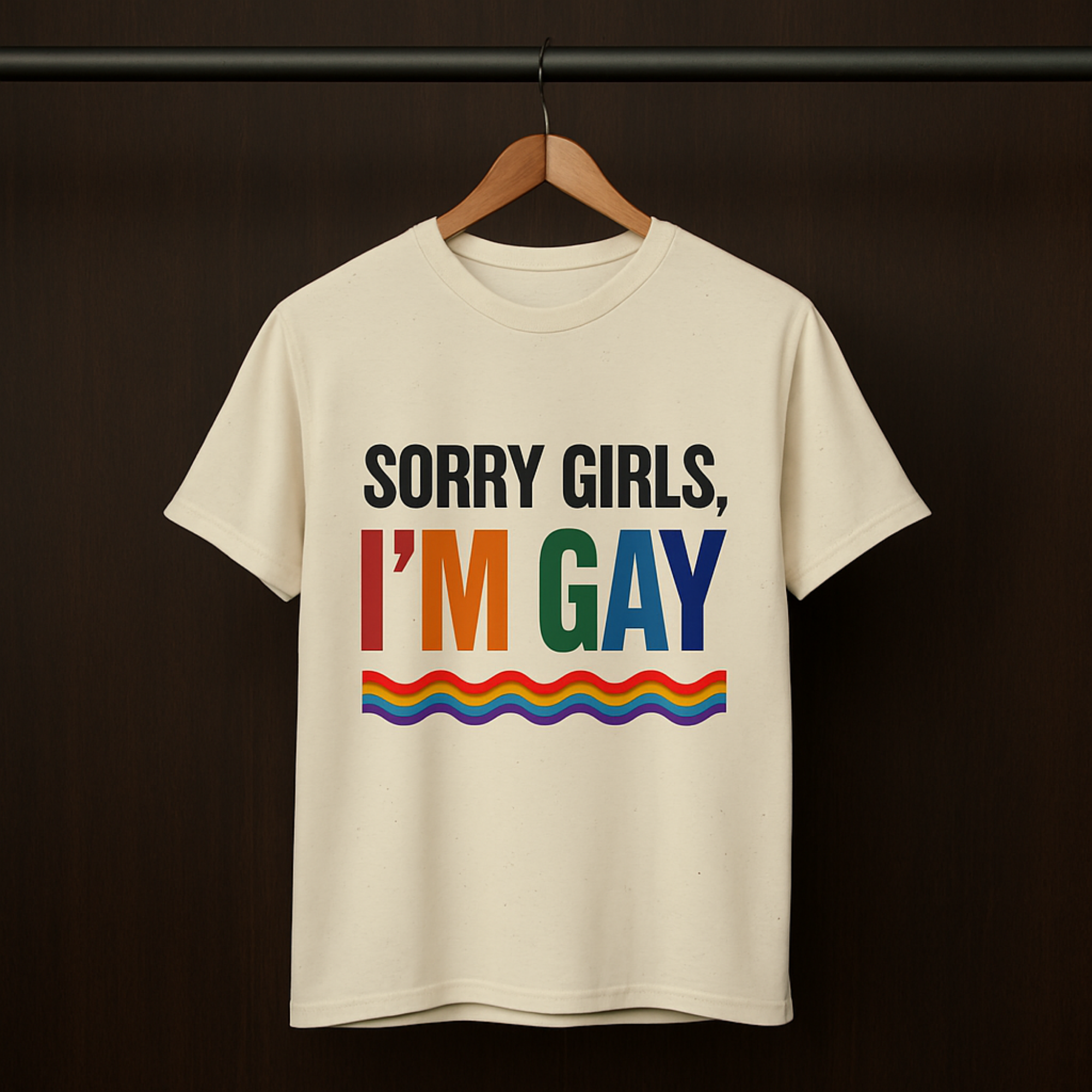 Sorry Girls I'm Gay Shirt Pride Statement Tee LGBTQ+ Rainbow Graphic Funny Coming Out Gift Unisex Fit Queer Apparel product thumbnail image Sorry Girls I'm Gay Shirt Pride Statement Tee LGBTQ+ Rainbow Graphic Funny Coming Out Gift Unisex Fit Queer Apparel product thumbnail image