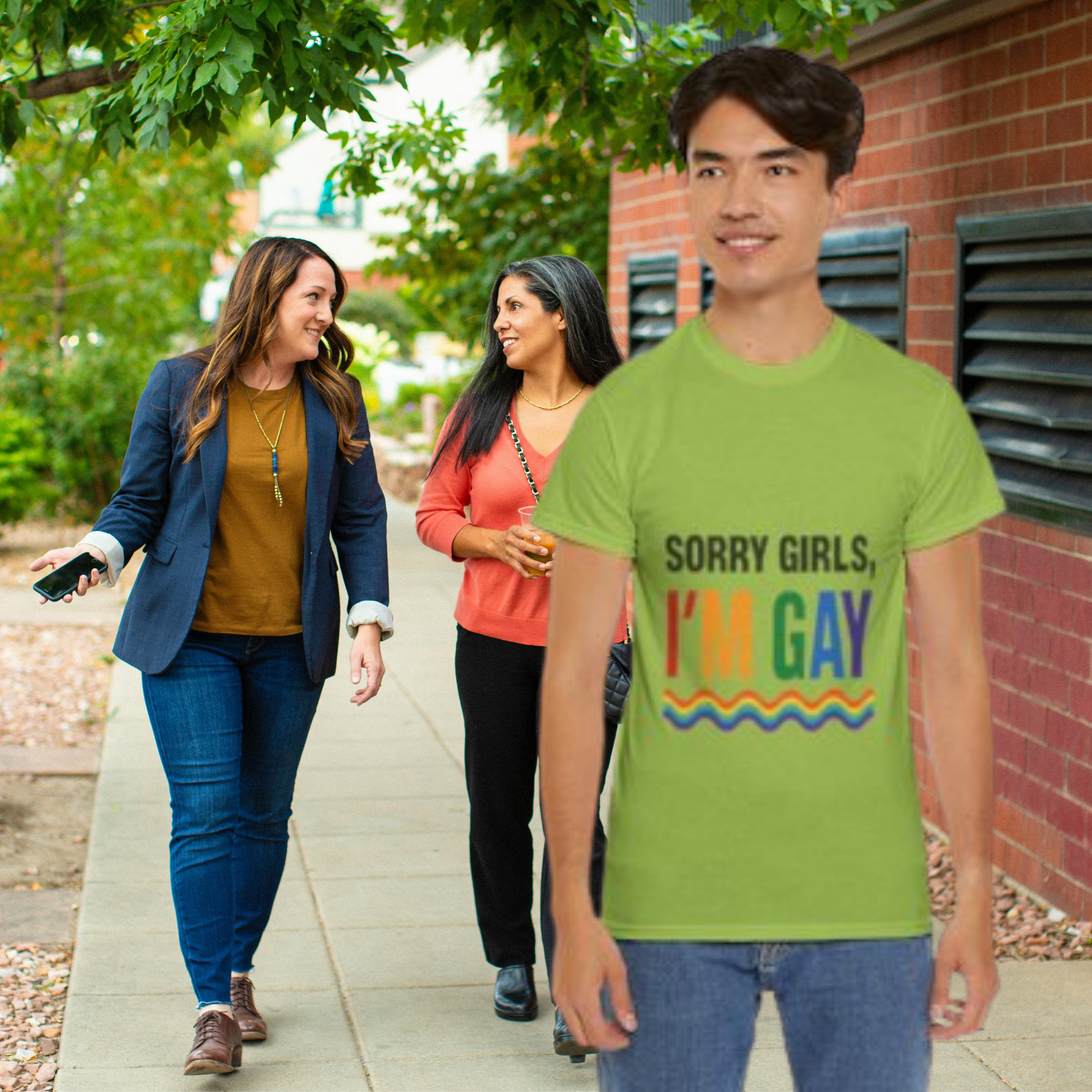 Sorry Girls I'm Gay Shirt Pride Statement Tee LGBTQ+ Rainbow Graphic Funny Coming Out Gift Unisex Fit Queer Apparel product thumbnail image Sorry Girls I'm Gay Shirt Pride Statement Tee LGBTQ+ Rainbow Graphic Funny Coming Out Gift Unisex Fit Queer Apparel product thumbnail image