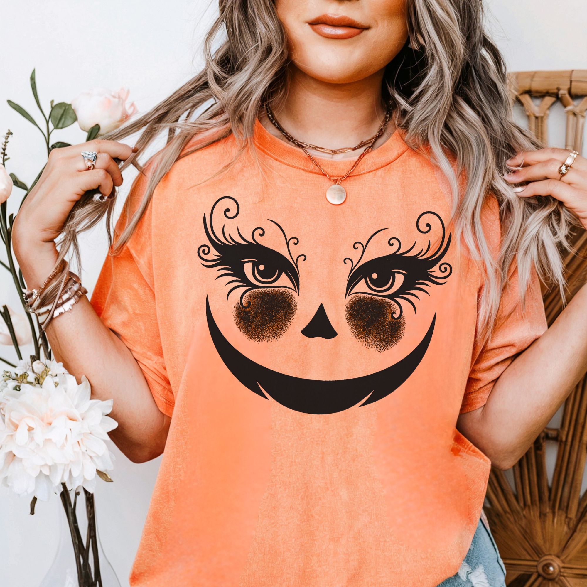 Glam Pumpkin Face T-shirt product thumbnail image