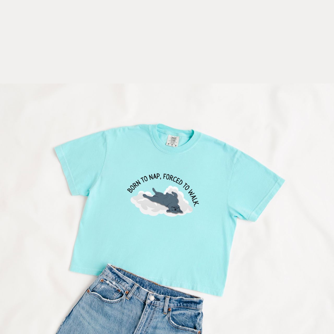 Funny "Born to Nap, Forced To Walk" Dog Parent Cropped Tee