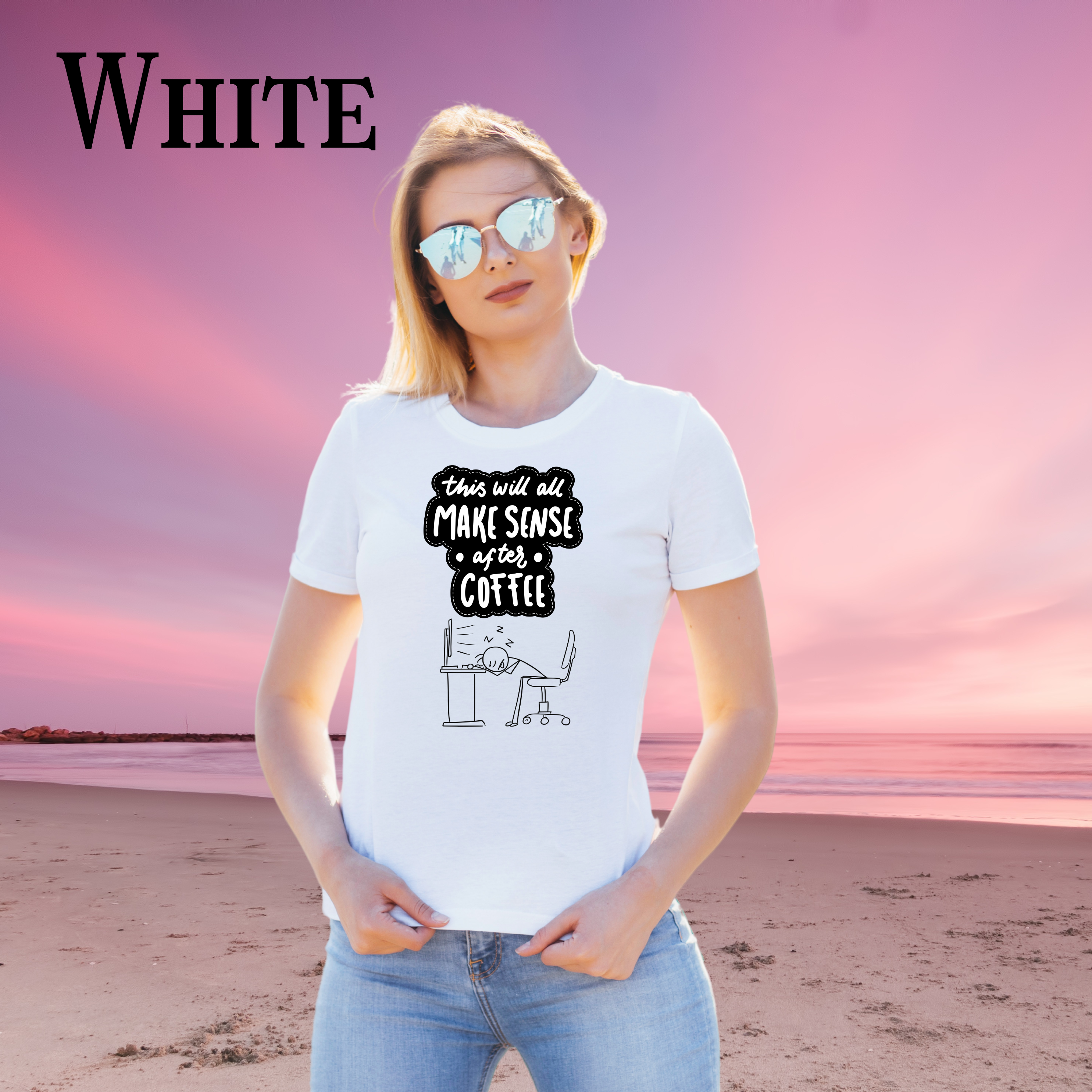 Funny Coffee Quote T-Shirt, Perfect Gift for Coffee Lovers, Casual Wear, Humor Tee, Unique Birthday Present, Laugh after Coffee Tee product thumbnail image