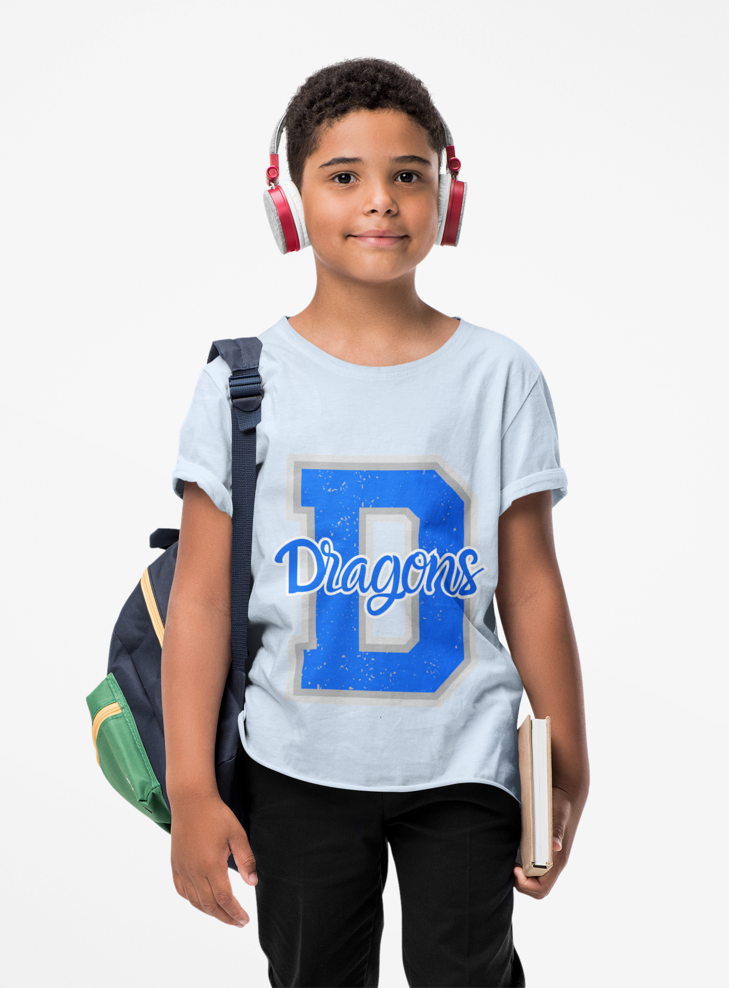 Dooley Dragons D Spirit Wear T-Shirt - youth Blue and White product thumbnail image Dooley Dragons D Spirit Wear T-Shirt - youth Blue and White product thumbnail image