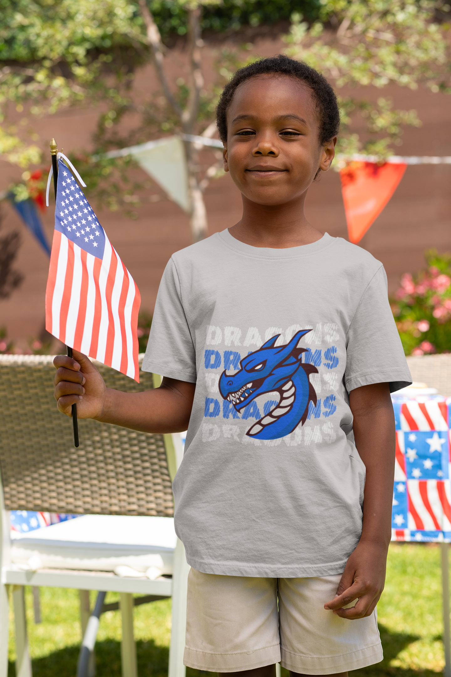 Dooley Dragons Spirit Wear T-Shirt - youth Blue and White product thumbnail image Dooley Dragons Spirit Wear T-Shirt - youth Blue and White product thumbnail image