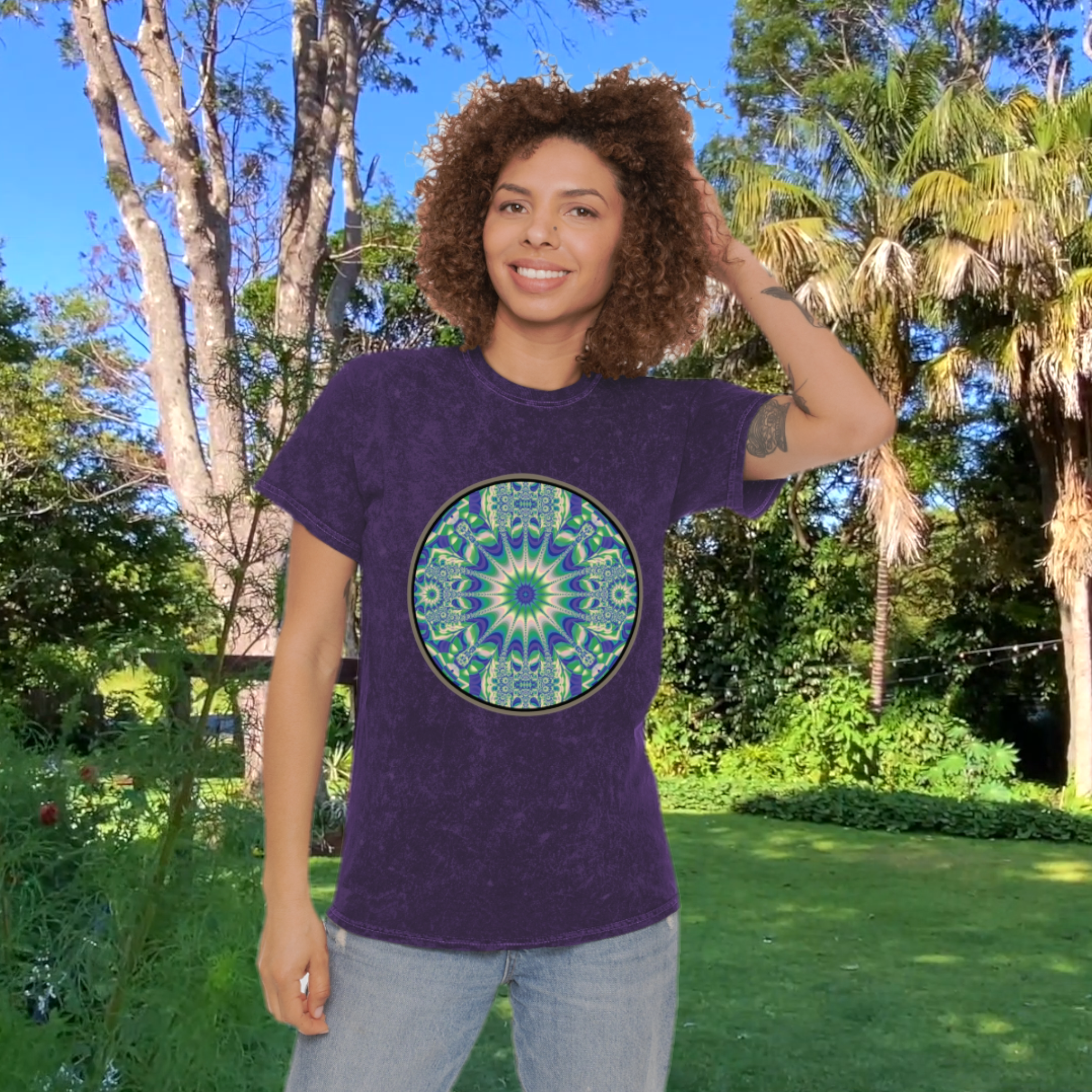 Unisex Mineral Wash T-Shirt 'Breathe' Design, Women/Men Spiritual Shirt, Casual Wear, Meditation, Mindfulness Apparel, Gift for Any Occasion