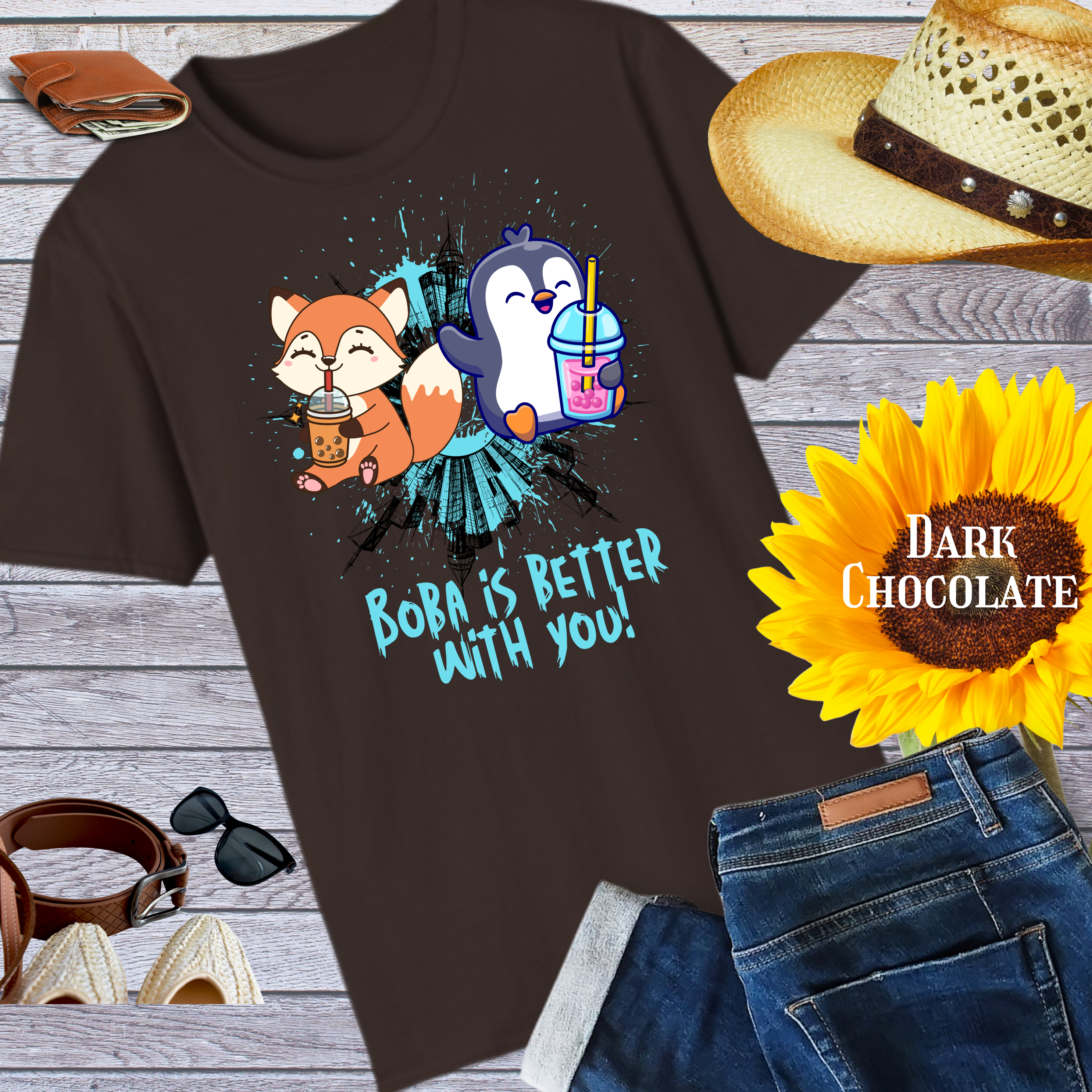 Cute Animal Friends T-Shirt: Perfect Gift for Kids and Friends, Great for Birthdays, Summer Fun, Family Gatherings, Cute Graphic Tee product thumbnail image