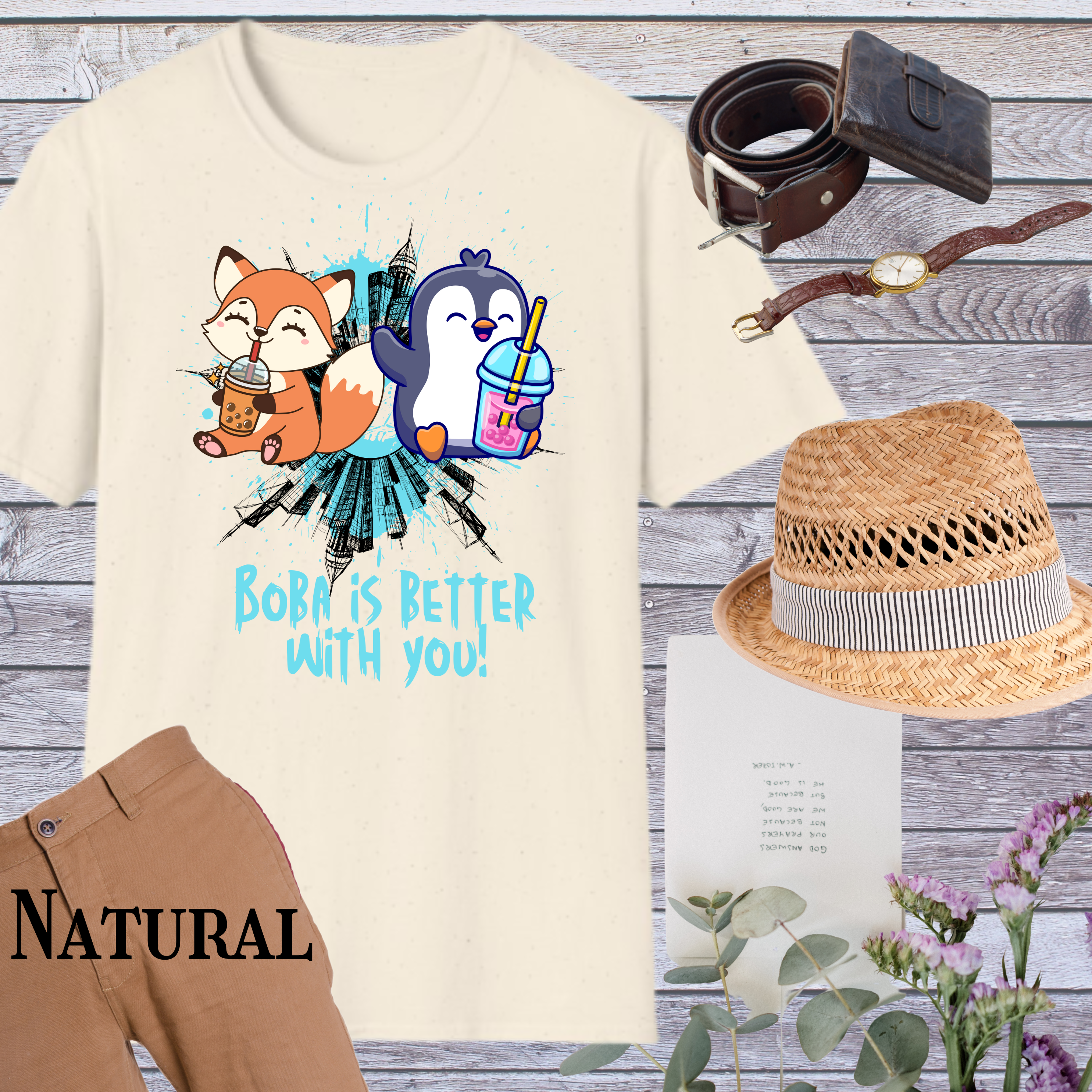 Cute Animal Friends T-Shirt: Perfect Gift for Kids and Friends, Great for Birthdays, Summer Fun, Family Gatherings, Cute Graphic Tee product thumbnail image