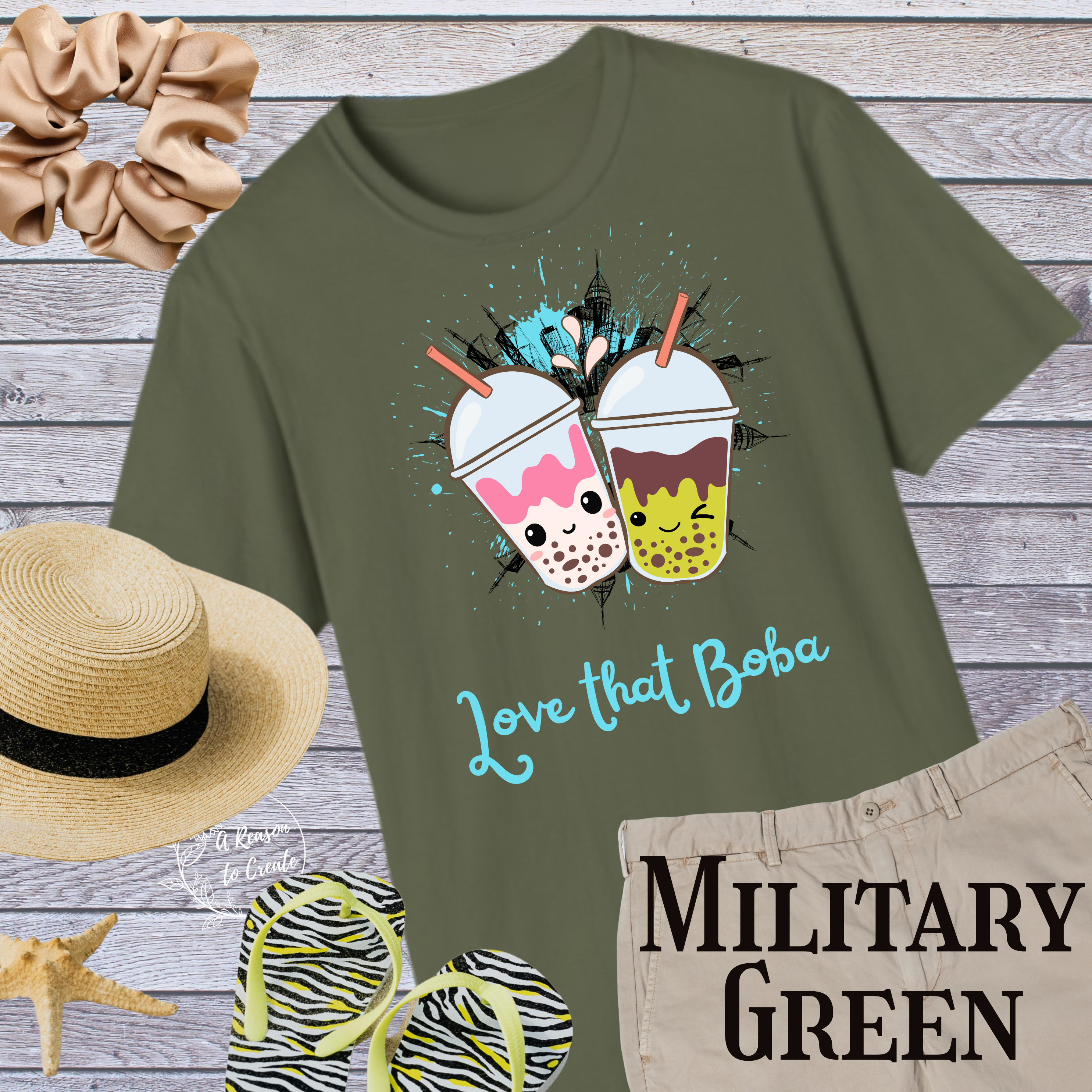 Love That Boba T-Shirt, Cute Bubble Tea Shirt, Gift for Tea Lovers, Unisex Softstyle Tee, Summer Drink Apparel product thumbnail image
