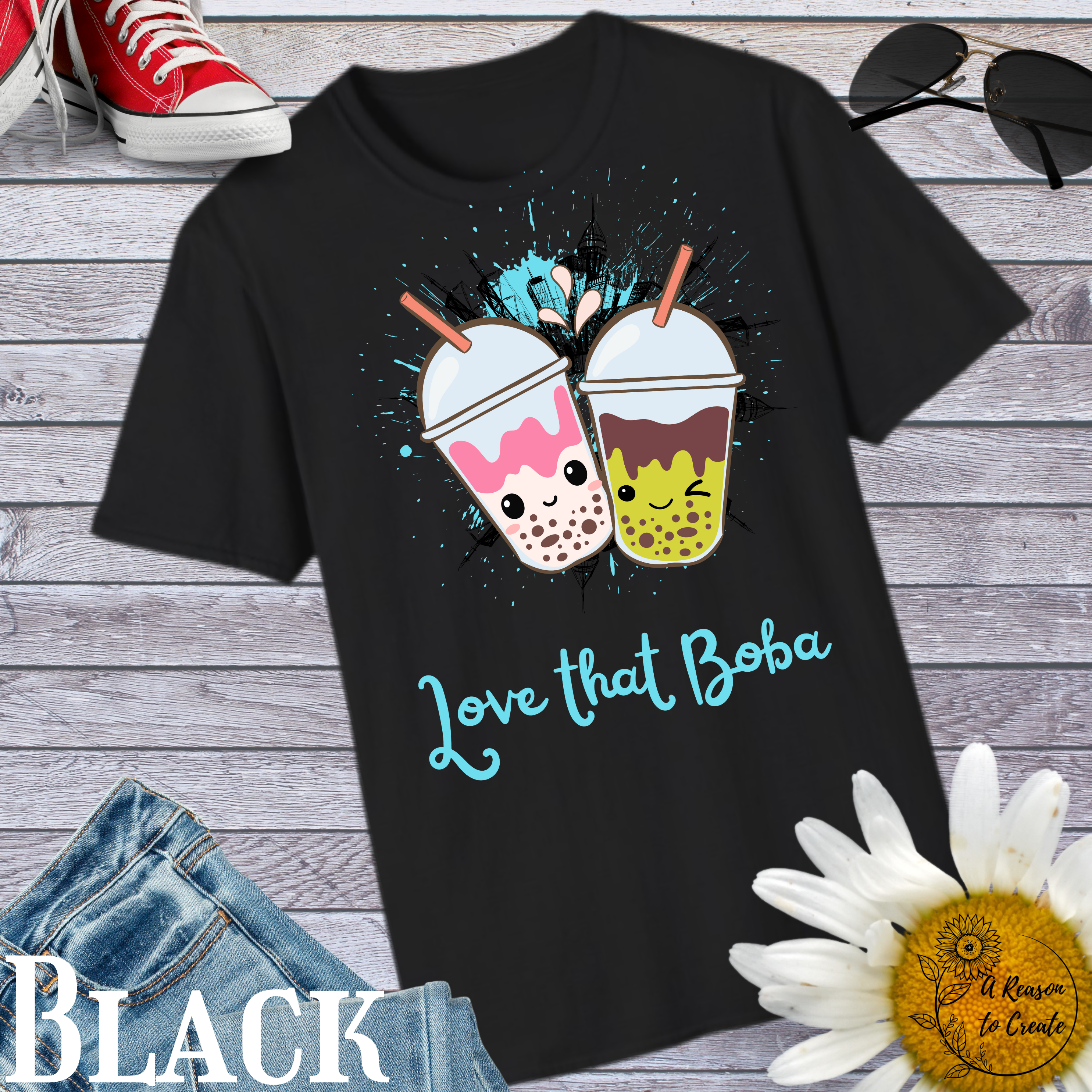 Love That Boba T-Shirt, Cute Bubble Tea Shirt, Gift for Tea Lovers, Unisex Softstyle Tee, Summer Drink Apparel