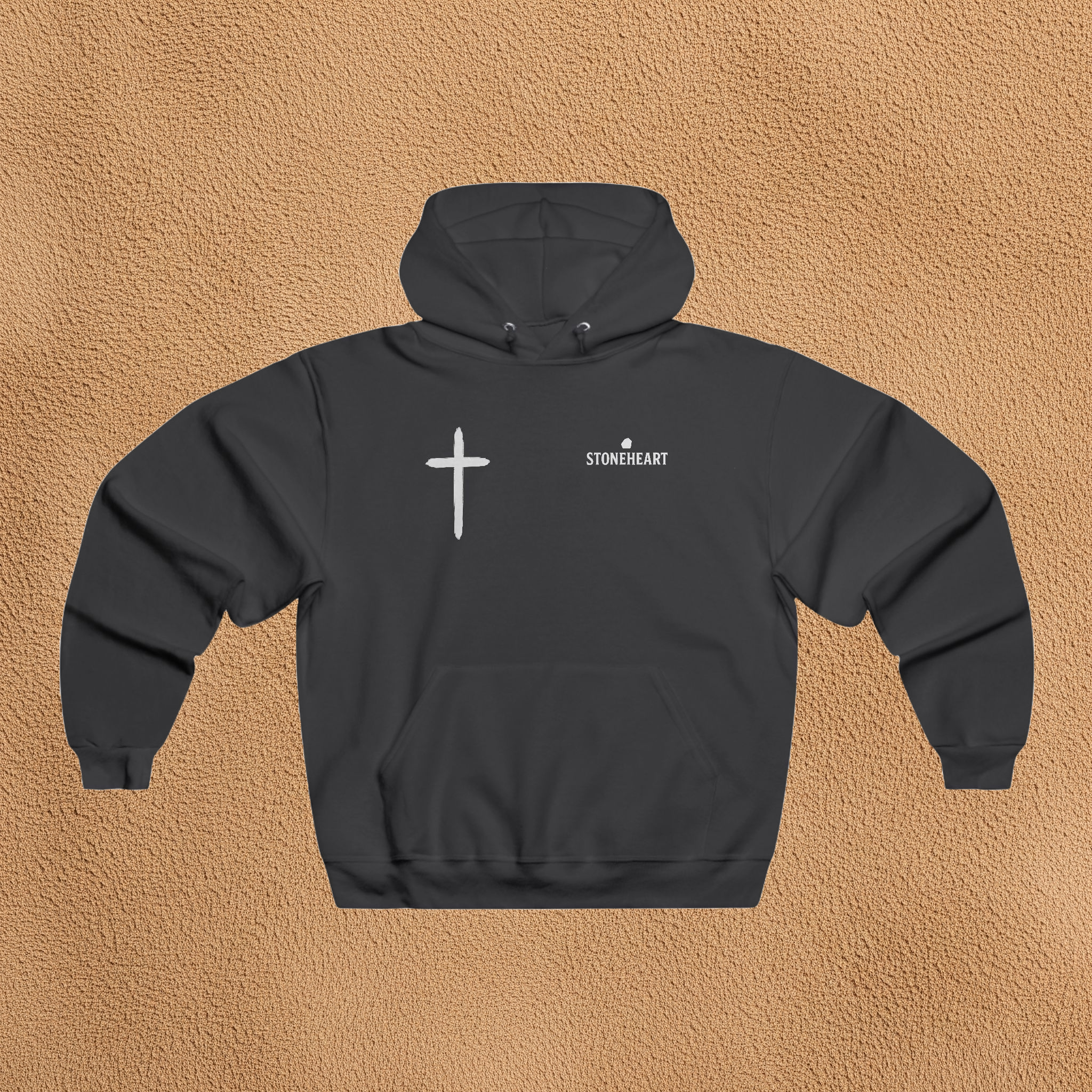 STONEHEART Black Cross Hoodie