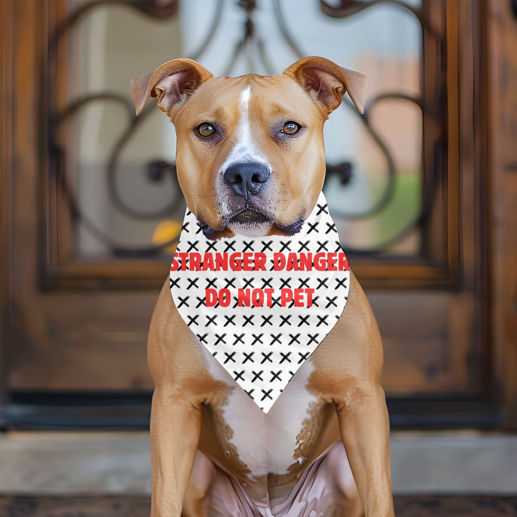 Caution Dog Bandana - STRANGER DANGER, DO NOT PET product thumbnail image