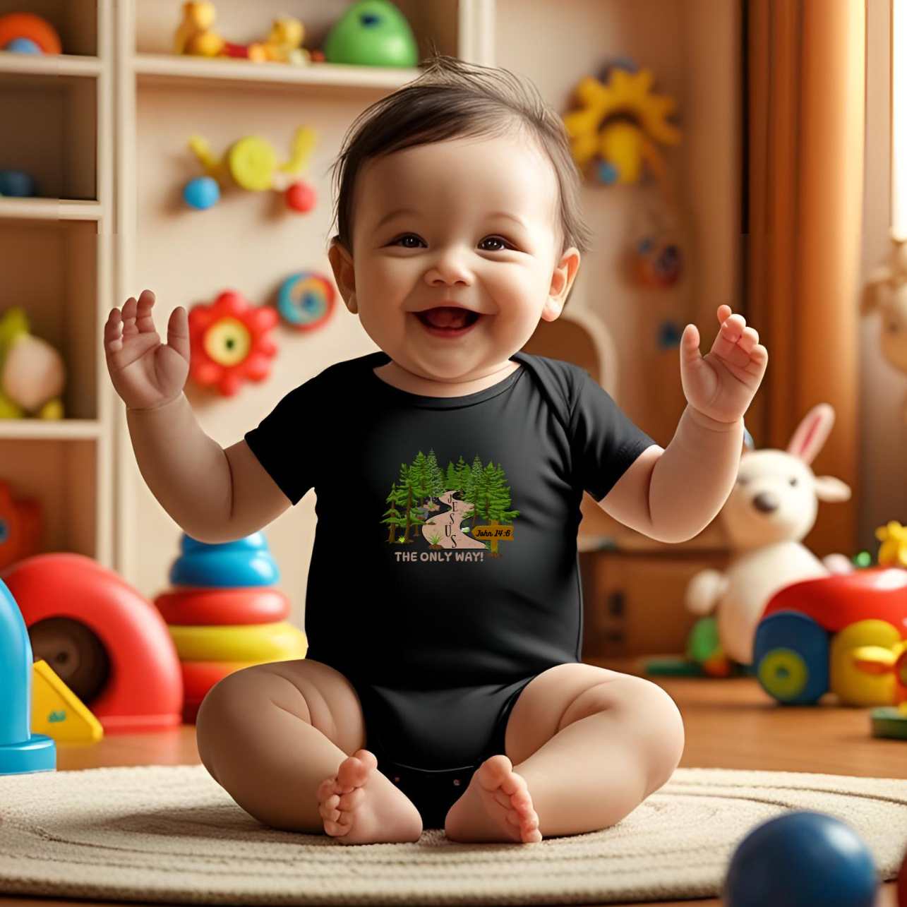 Jesus is The ONLY WAY Infant short sleeve Onesie Bodysuit 