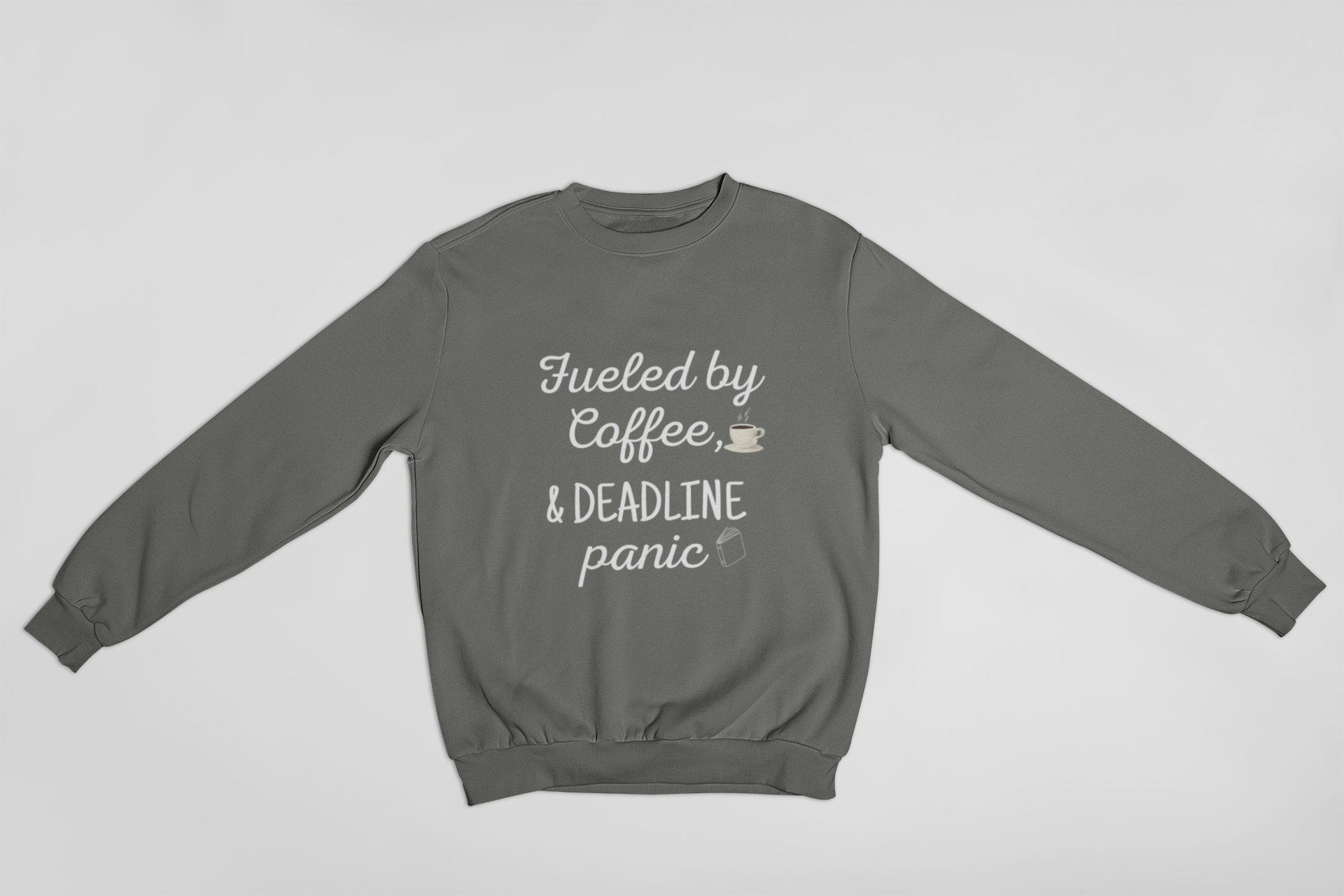 Coffee &amp; Deadline Panic Sweatshirt, Cozy Unisex Pullover, Perfect Gift for Coffee Lovers, Casual Outfit, Work from Home Apparel product thumbnail image