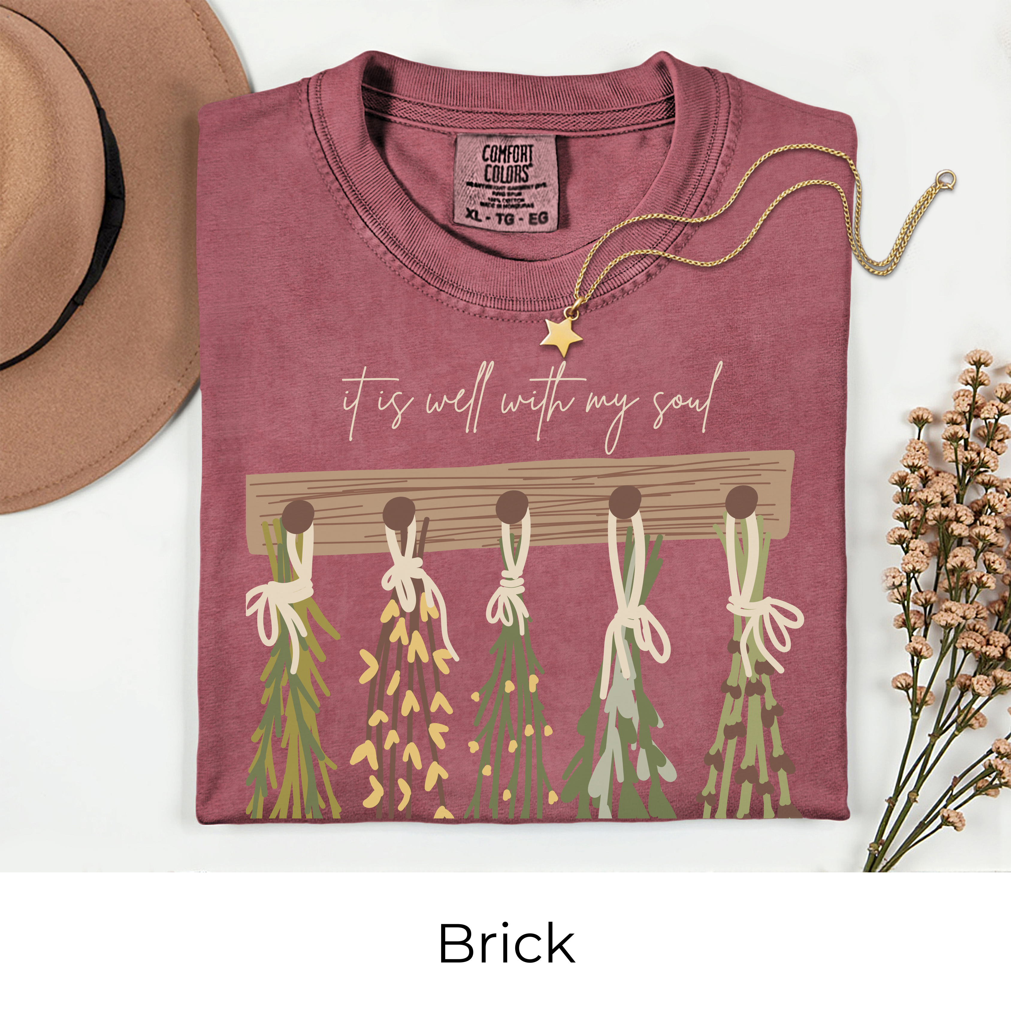 It Is Well With My Soul Shirt | Christian Graphic Tee for Women | Botanical Garden Faith Shirt | Plant Lover Christian Apparel