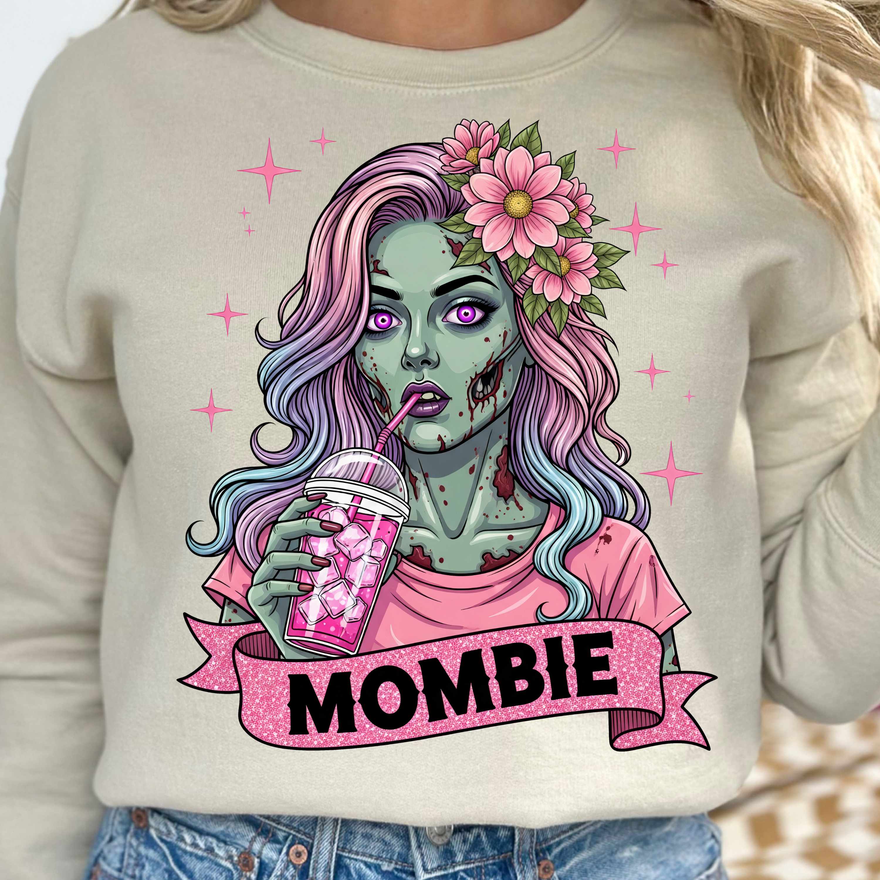 Mombie Halloween, Funny Zombie Mom, Cute Girly Spooky Season Shirt, Mom Life Horror