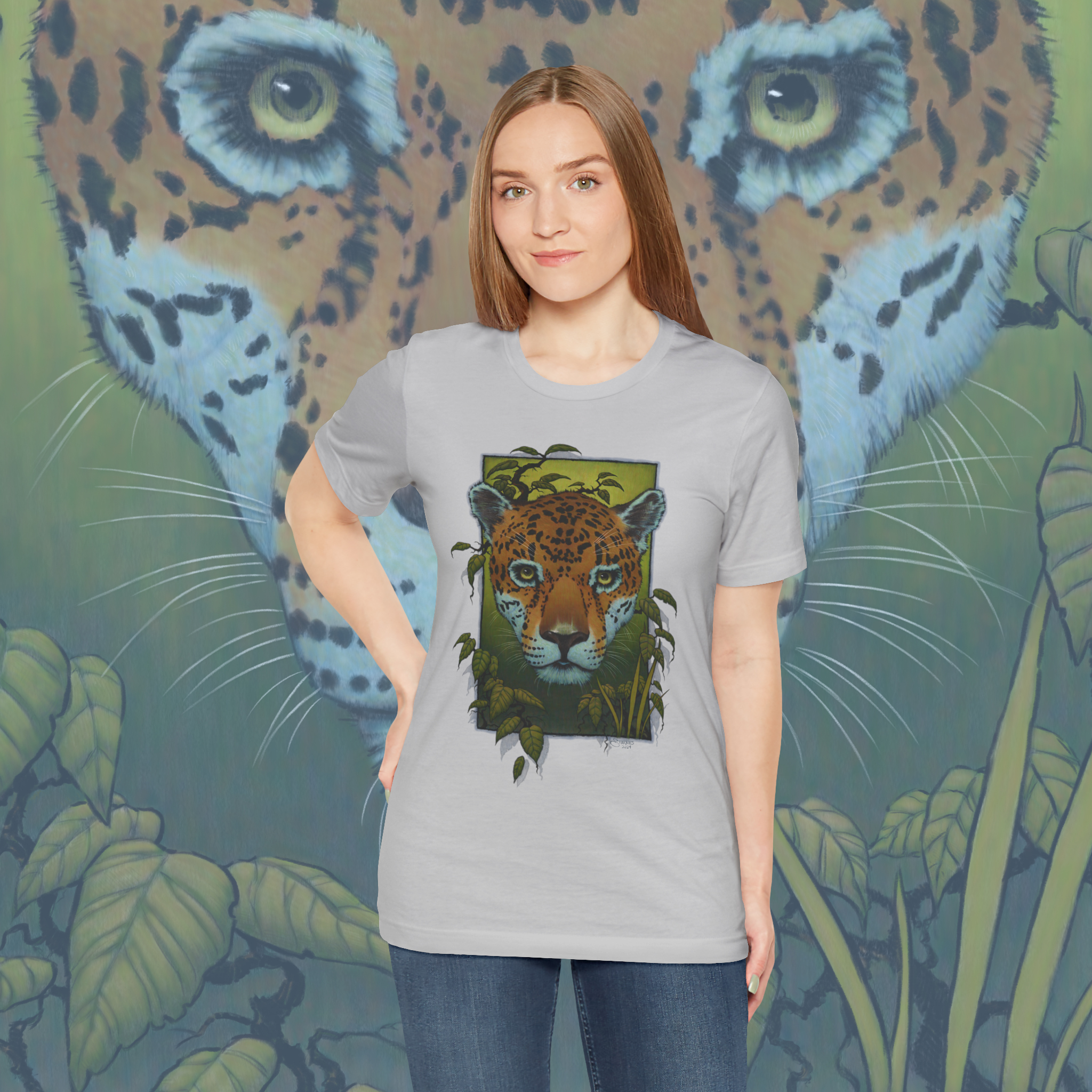 Brazilian Jaguar Painting Unisex Jersey Short Sleeve Tee product thumbnail image