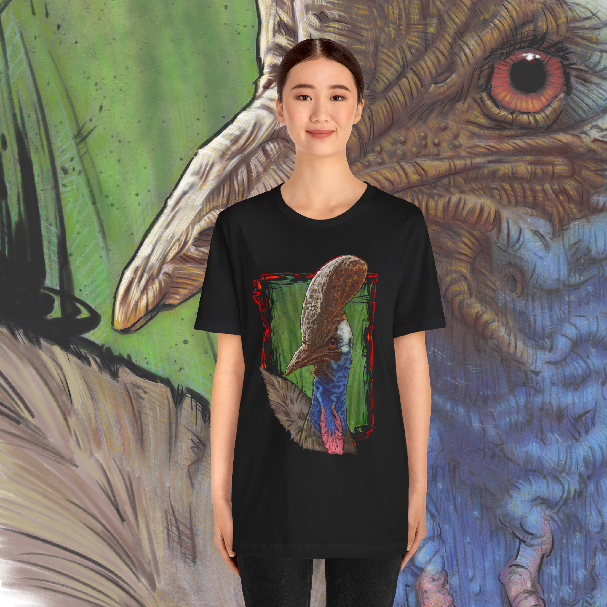 Cassowary Illustration Unisex Jersey Short Sleeve Tee product thumbnail image