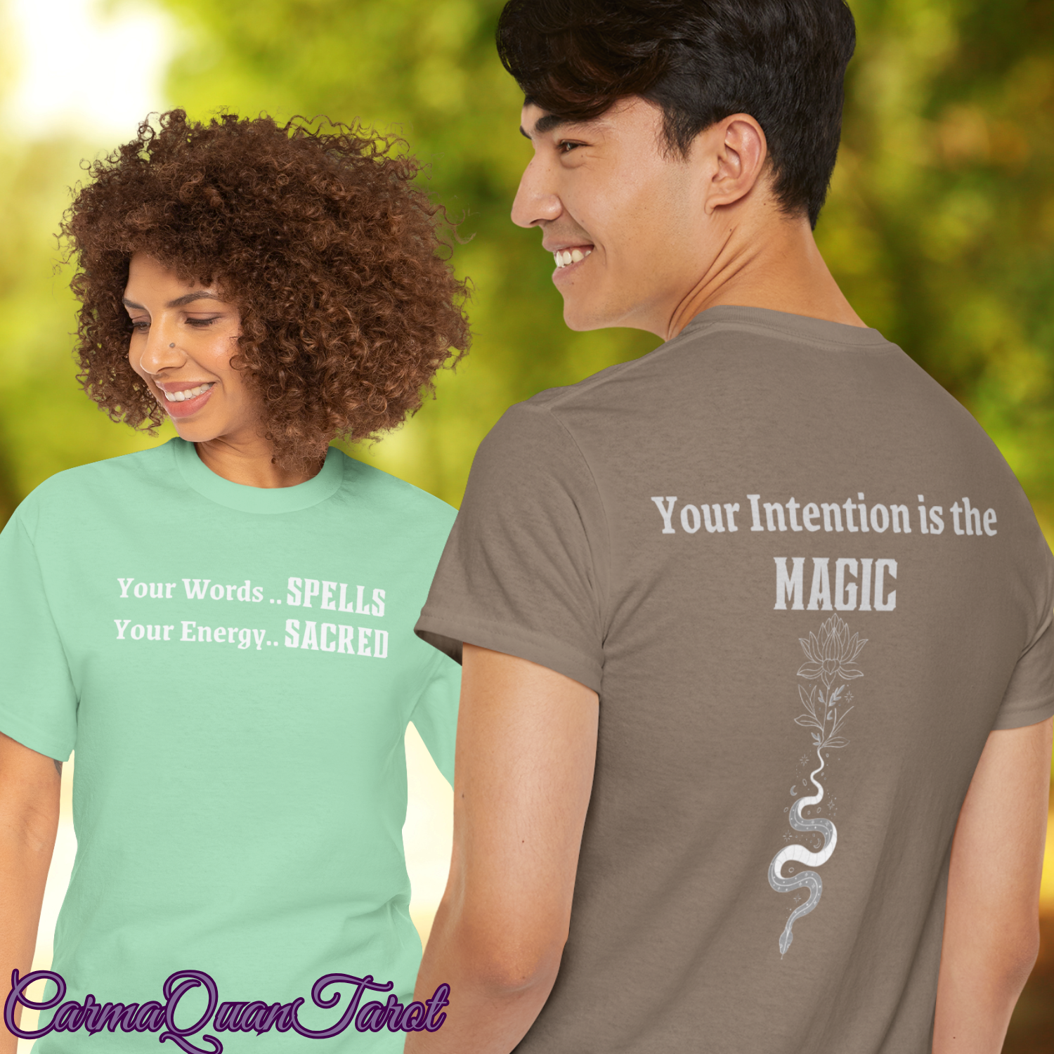 Sacred Energy Tee, Spiritual T-Shirt, Unisex Magic Tee, Mystic Words Shirt, Witchy Cotton Top, Halloween Gift, Empowering Wear product thumbnail image