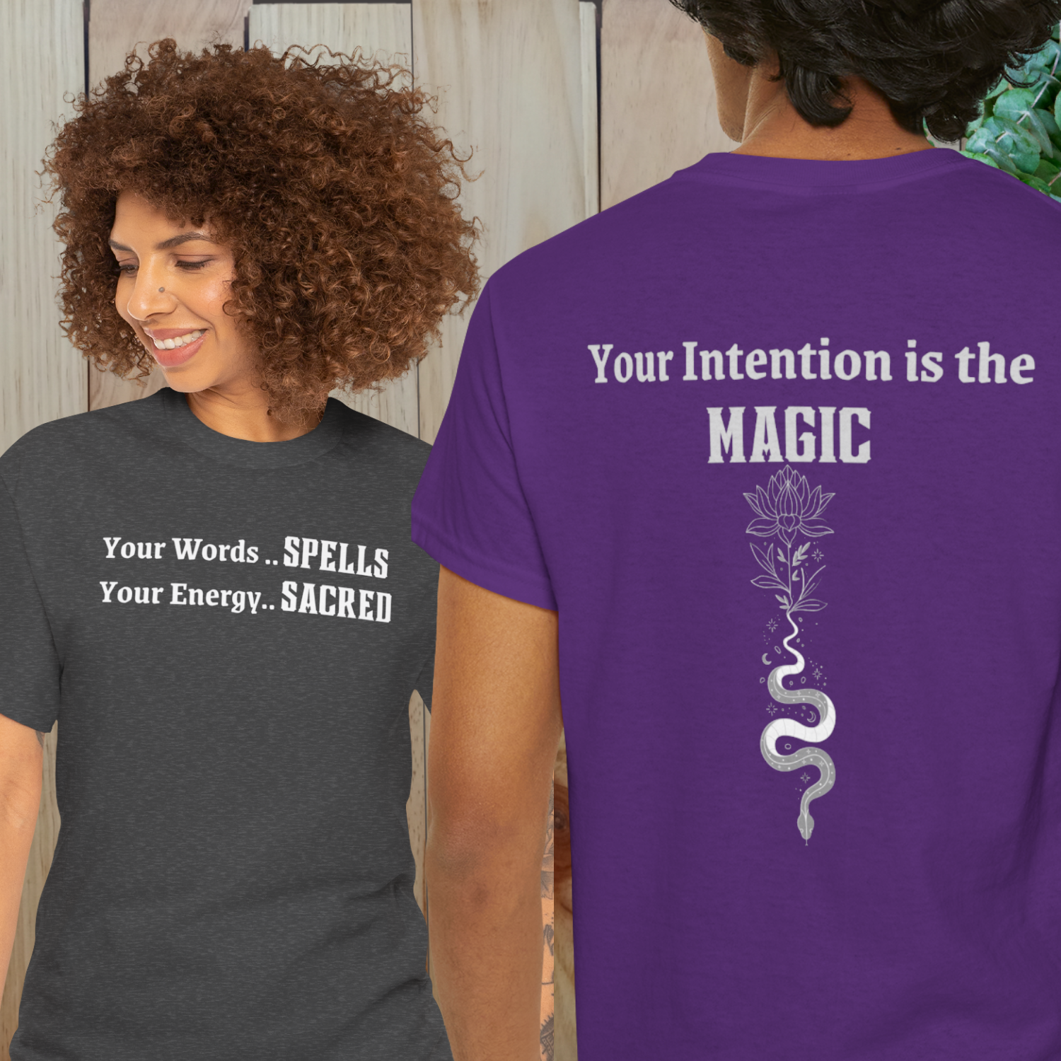 Sacred Energy Tee, Spiritual T-Shirt, Unisex Magic Tee, Mystic Words Shirt, Witchy Cotton Top, Halloween Gift, Empowering Wear product thumbnail image Sacred Energy Tee, Spiritual T-Shirt, Unisex Magic Tee, Mystic Words Shirt, Witchy Cotton Top, Halloween Gift, Empowering Wear product thumbnail image