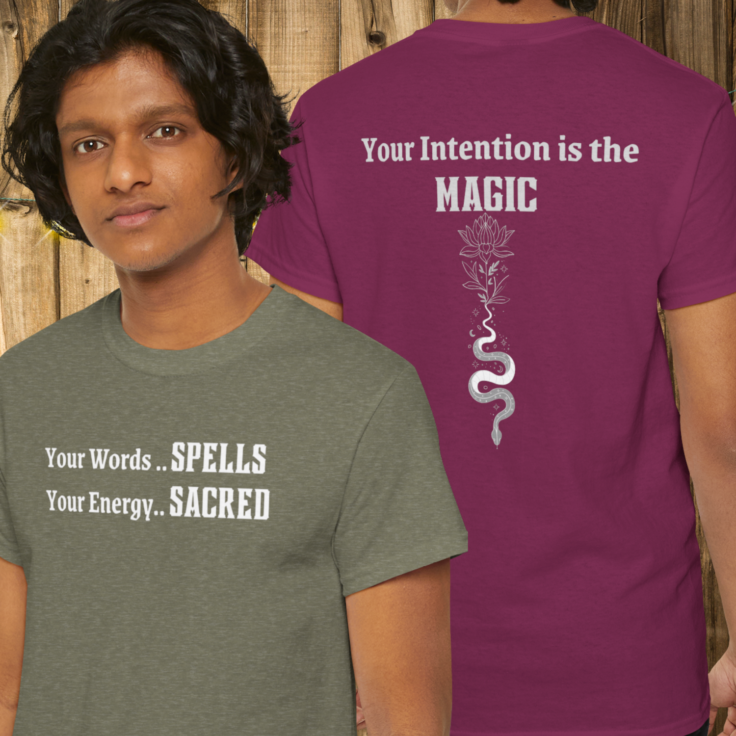 Sacred Energy Tee, Spiritual T-Shirt, Unisex Magic Tee, Mystic Words Shirt, Witchy Cotton Top, Halloween Gift, Empowering Wear Sacred Energy Tee, Spiritual T-Shirt, Unisex Magic Tee, Mystic Words Shirt, Witchy Cotton Top, Halloween Gift, Empowering Wear