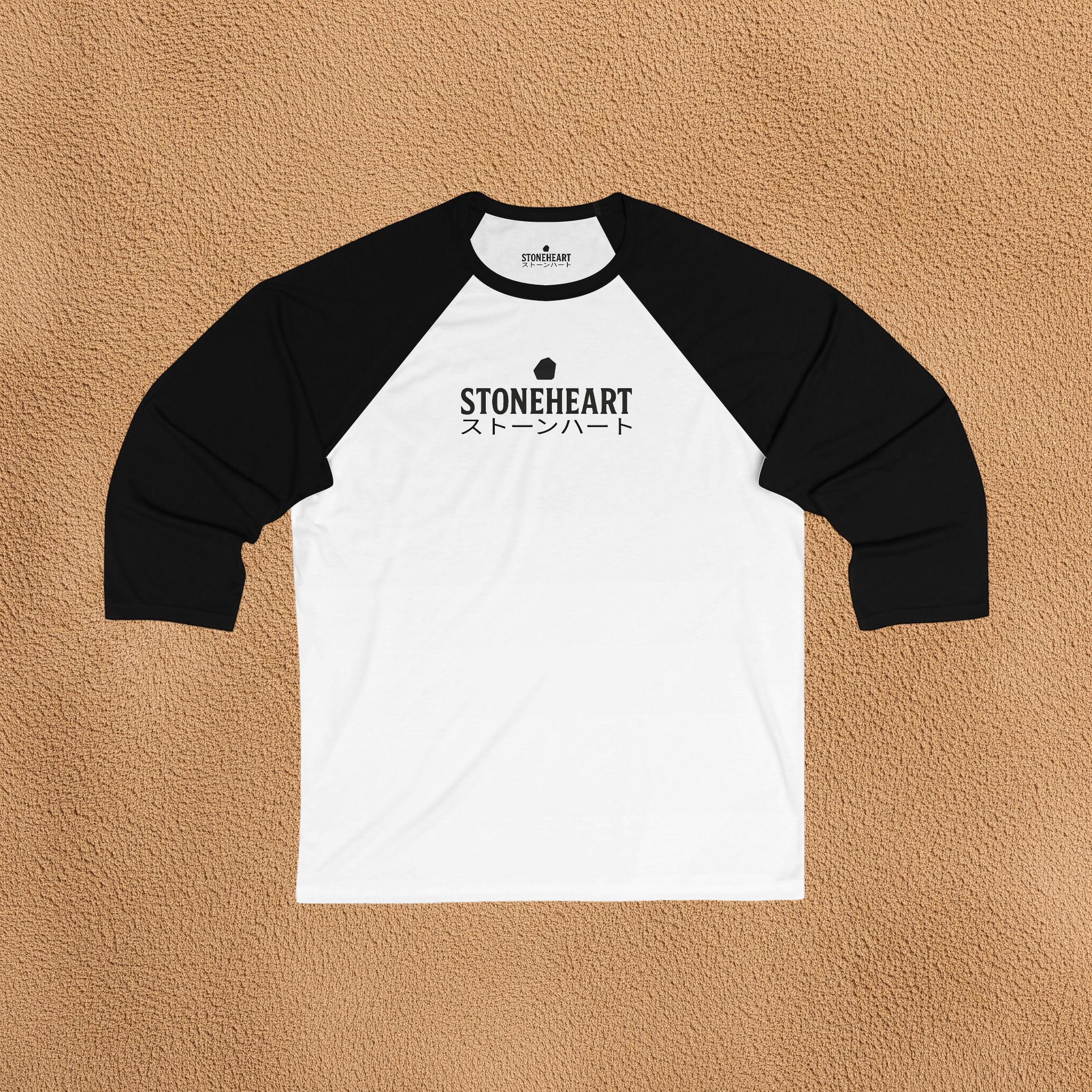 STONEHEART White and Black 3\4 Sleeve Baseball Tee