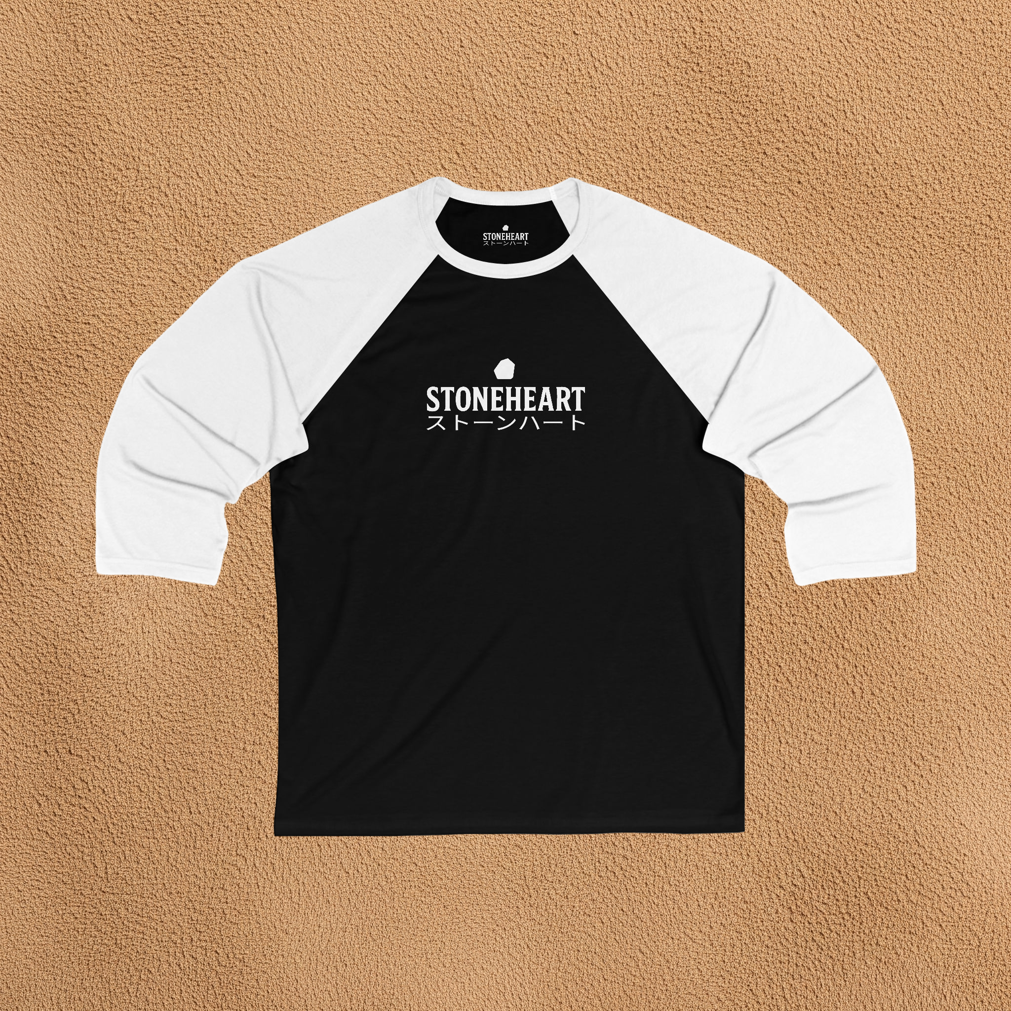 STONEHEART Black and White 3\4 Sleeve Baseball Tee