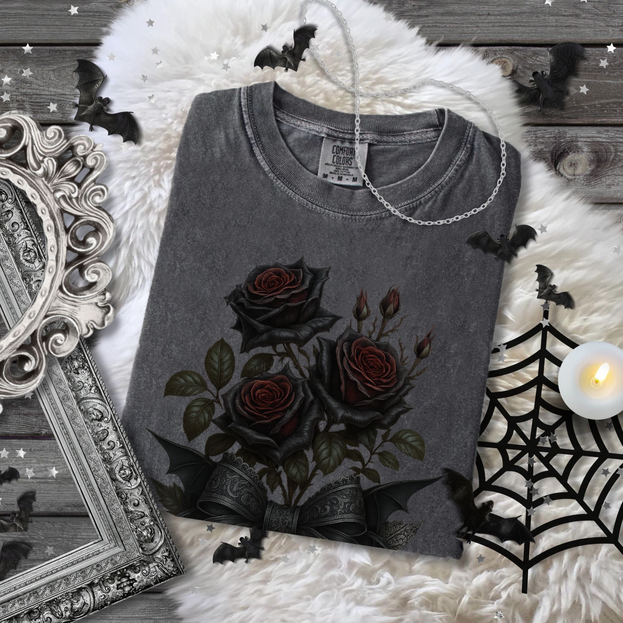 Gothic Black Rose T-shirt product thumbnail image Gothic Black Rose T-shirt product thumbnail image