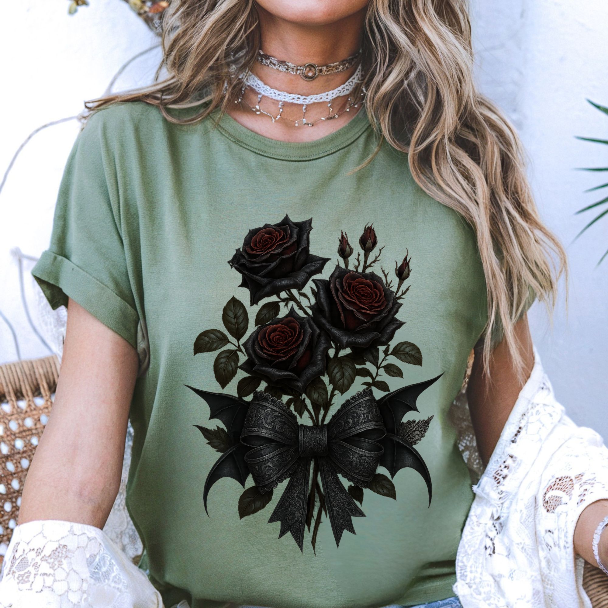 Gothic Black Rose T-shirt product thumbnail image Gothic Black Rose T-shirt product thumbnail image