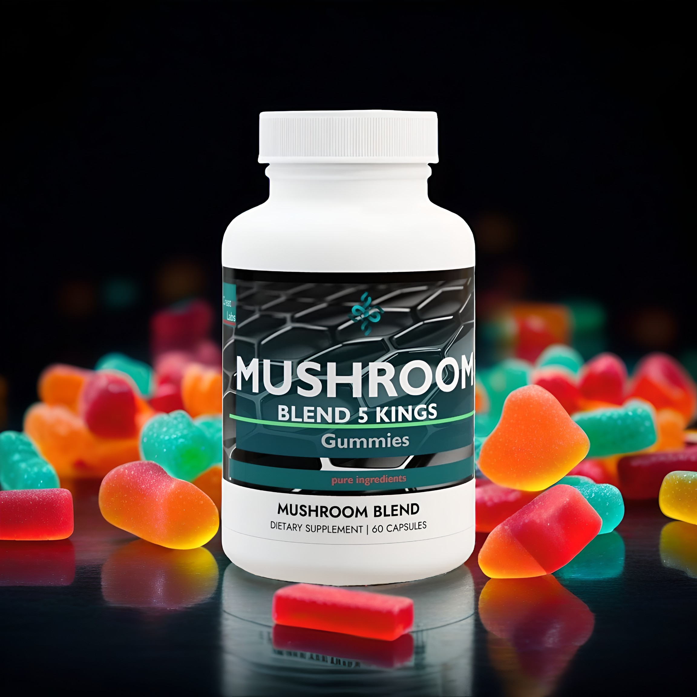 Mushroom Blend Supplement (60 Capsules) product thumbnail image Mushroom Blend Supplement (60 Capsules) product thumbnail image