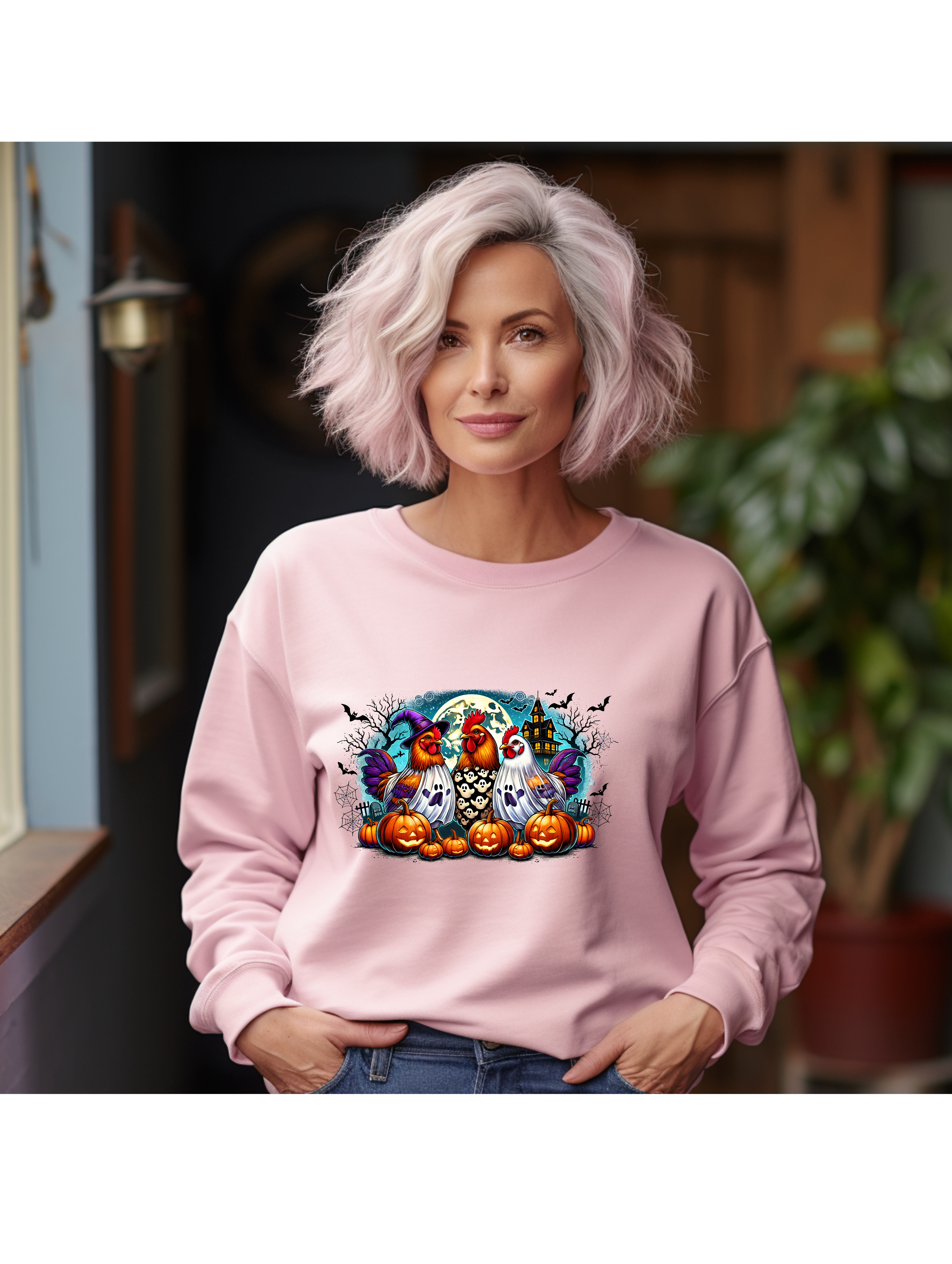 Halloween Graphic gildan 2400 Long Sleeve Tee, Scary Costume Shirt, Fall Fashion Apparel, Perfect for Halloween Parties, Unique Gift Idea product thumbnail image